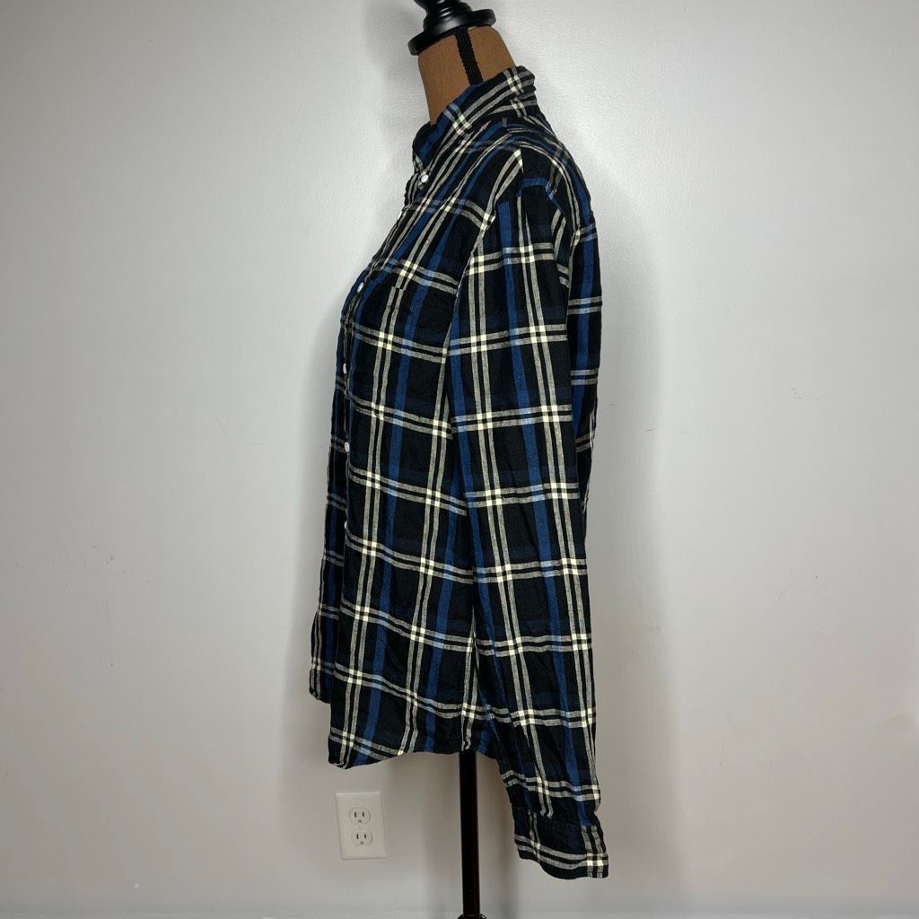 Club Monaco Club Monaco Black Multi Long Sleeve Plaid 100% Linen Button Up Shirt Mens Medium Size US M / EU 48-50 / 2 - 8 Thumbnail