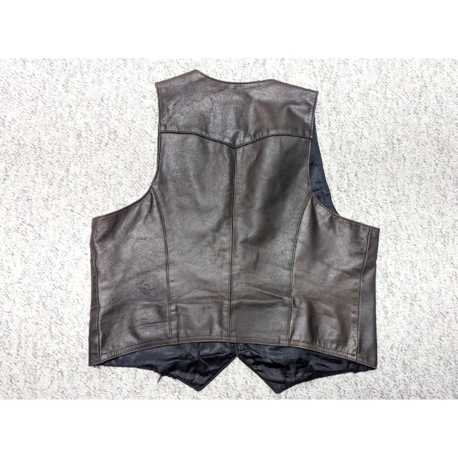 Vintage VINTAGE Larry Mahan vest Vest Leather brown USA made Western cowboy rodeo 44 L Mens Size US L / EU 52-54 / 3 - 2 Thumbnail