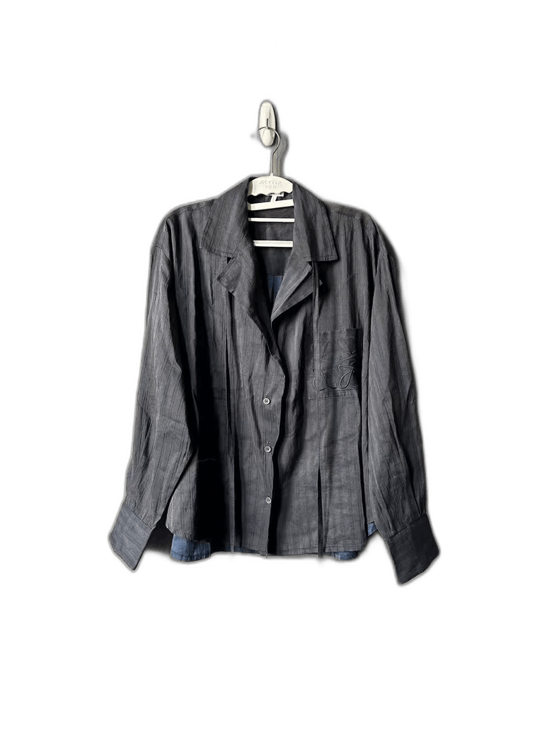 Loewe Loewe Black and Blue Linen Shirt-yf Size US XXL / EU 58 / 5 - 1 Thumbnail