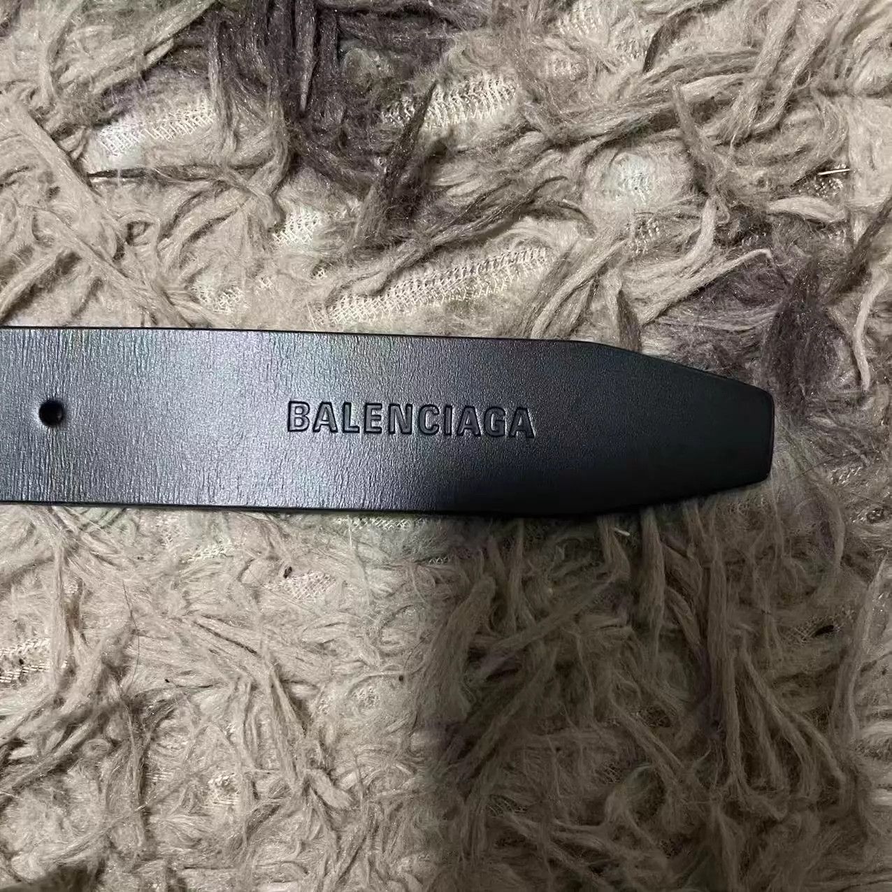Balenciaga Balenciaga logo print leather belt black 100cm Size ONE SIZE - 3 Thumbnail