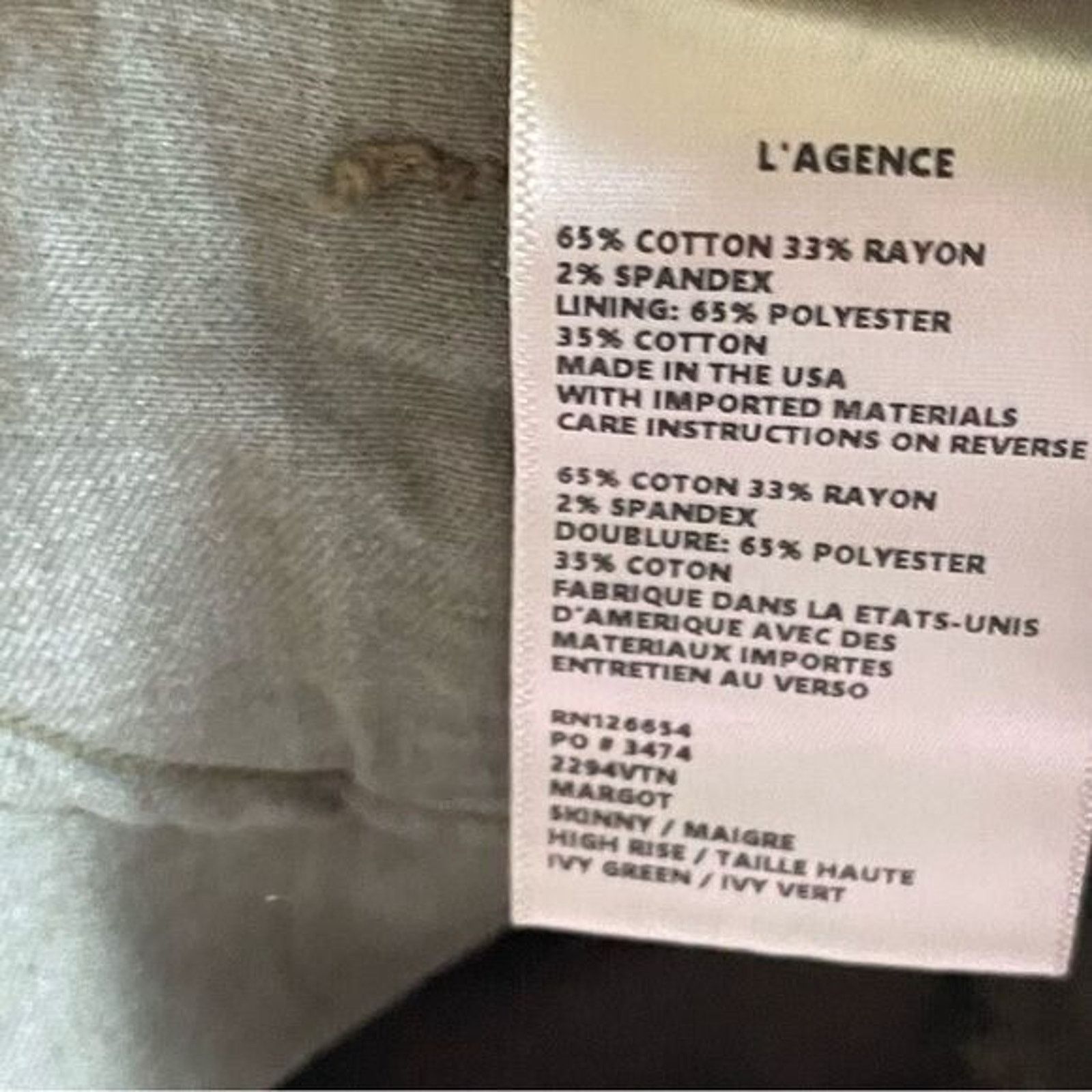 L'AGENCE L’Agence Jeans Women's Size 27 Margot Velvet Jeans Ivy Green Size 27" / US 4 / IT 40 - 7 Thumbnail