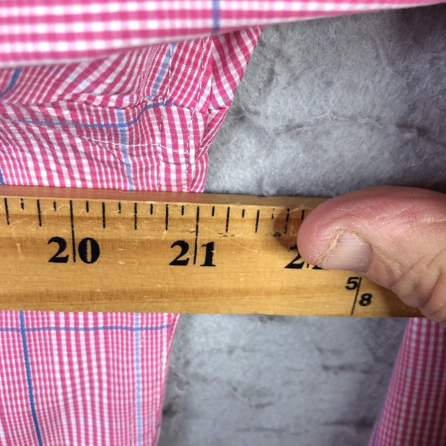 BUGATCHI Bugatchi Uomo Shirt Mens 15 34/35 Pink Blue Check Plaid Dress Button Front Shirt Size 40R - 4 Thumbnail