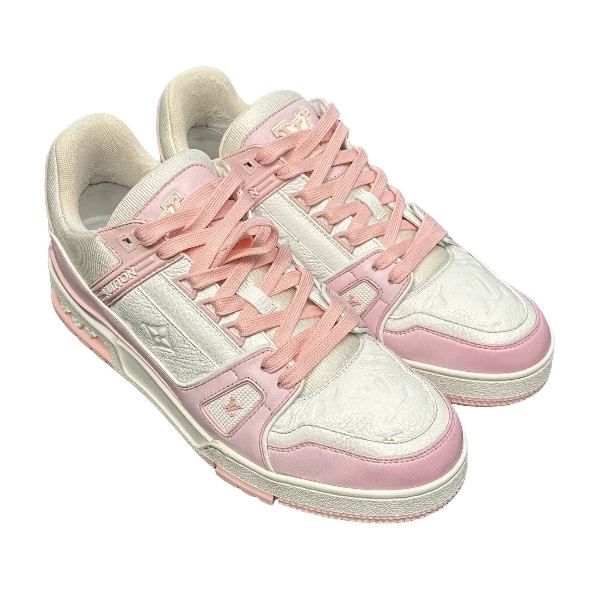 Louis Vuitton Louis Vuitton Pink White Trainer Sneakers Size 42 Size US 9 / EU 42 - 1 Thumbnail