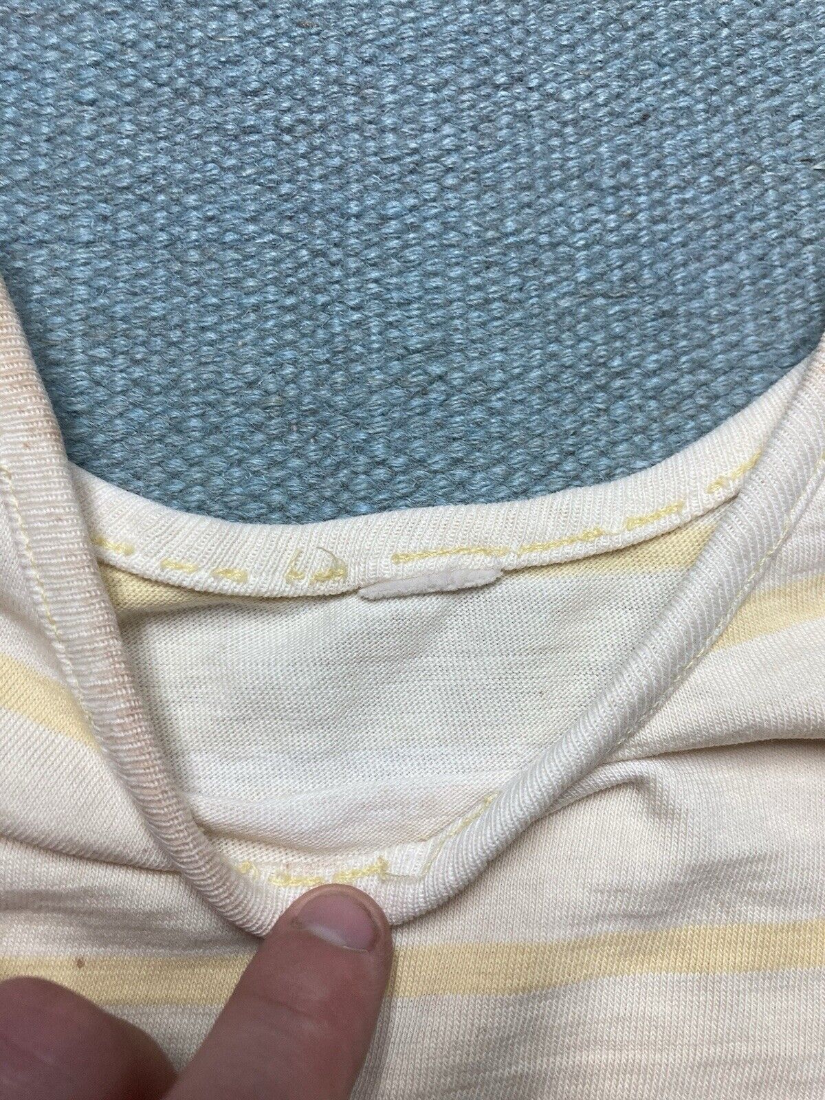 Vintage 70s striped tank top shirt distressed soft cotton women’s XS Size XS / US 0-2 / IT 36-38 - 5 Thumbnail
