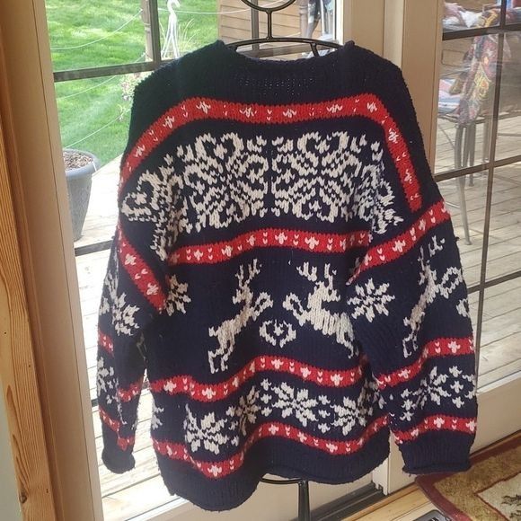 Vintage Reywear Handmade in Ecuador 100% Wool Graphic Thick Sz. XL S Size US XL / EU 56 / 4 - 4 Thumbnail