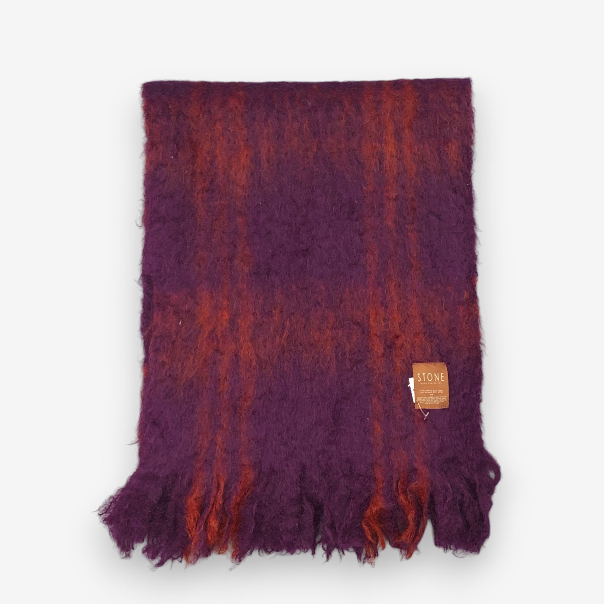 Japanese Brand Vintage Stone Scarf Muffler Wool Mohair Scarves - FP80276 Size ONE SIZE - 2 Thumbnail