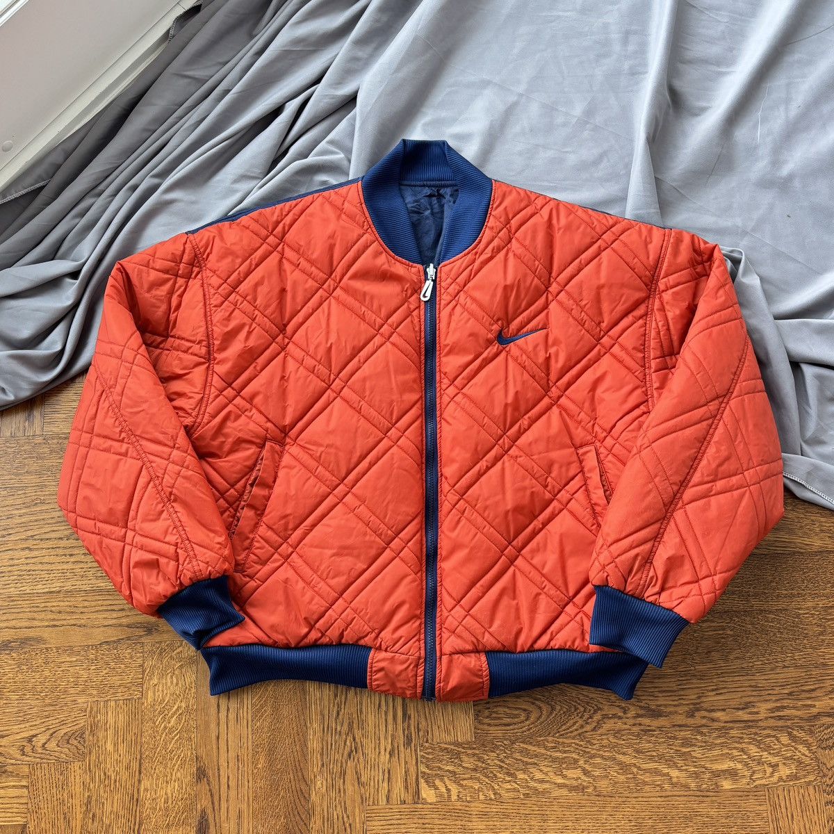 Nike 90s Nike Reversible Bomber Vintage Nike Jacket Quilted Down Size US L / EU 52-54 / 3 - 14 Thumbnail