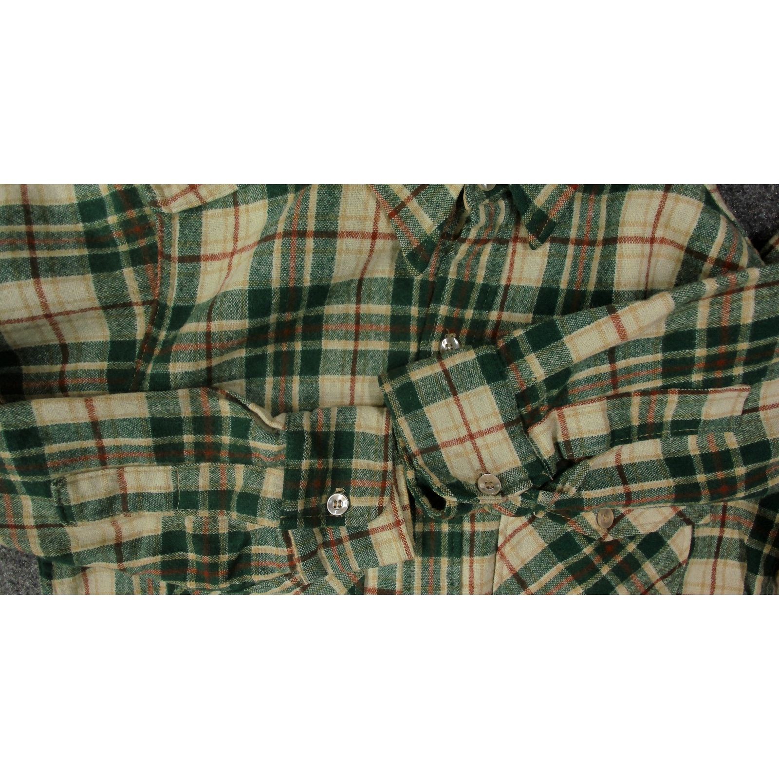 Woolrich Woolen Mills Vintage 70s Woolrich Green Plaid Wool Tunic Flannel Shirt Size L / US 10 / IT 46 - 9 Thumbnail