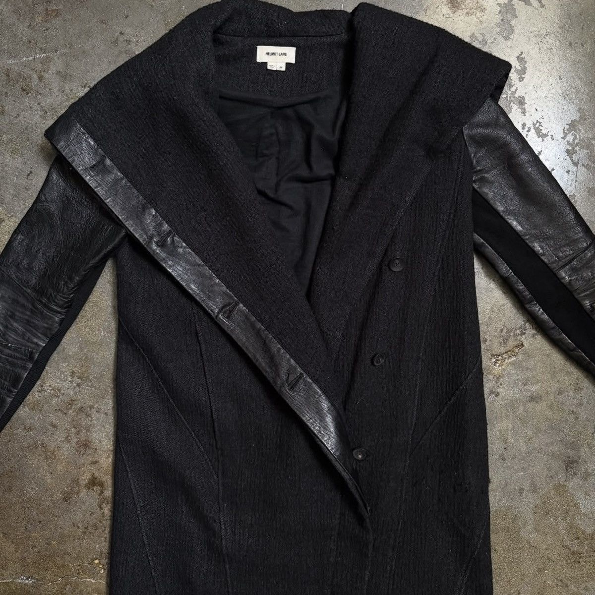 Helmut Lang HELMUT LANG WOOL/LINEN LAMB SKIN TRENCH - BLACK - M Size M / US 6-8 / IT 42-44 - 4 Thumbnail