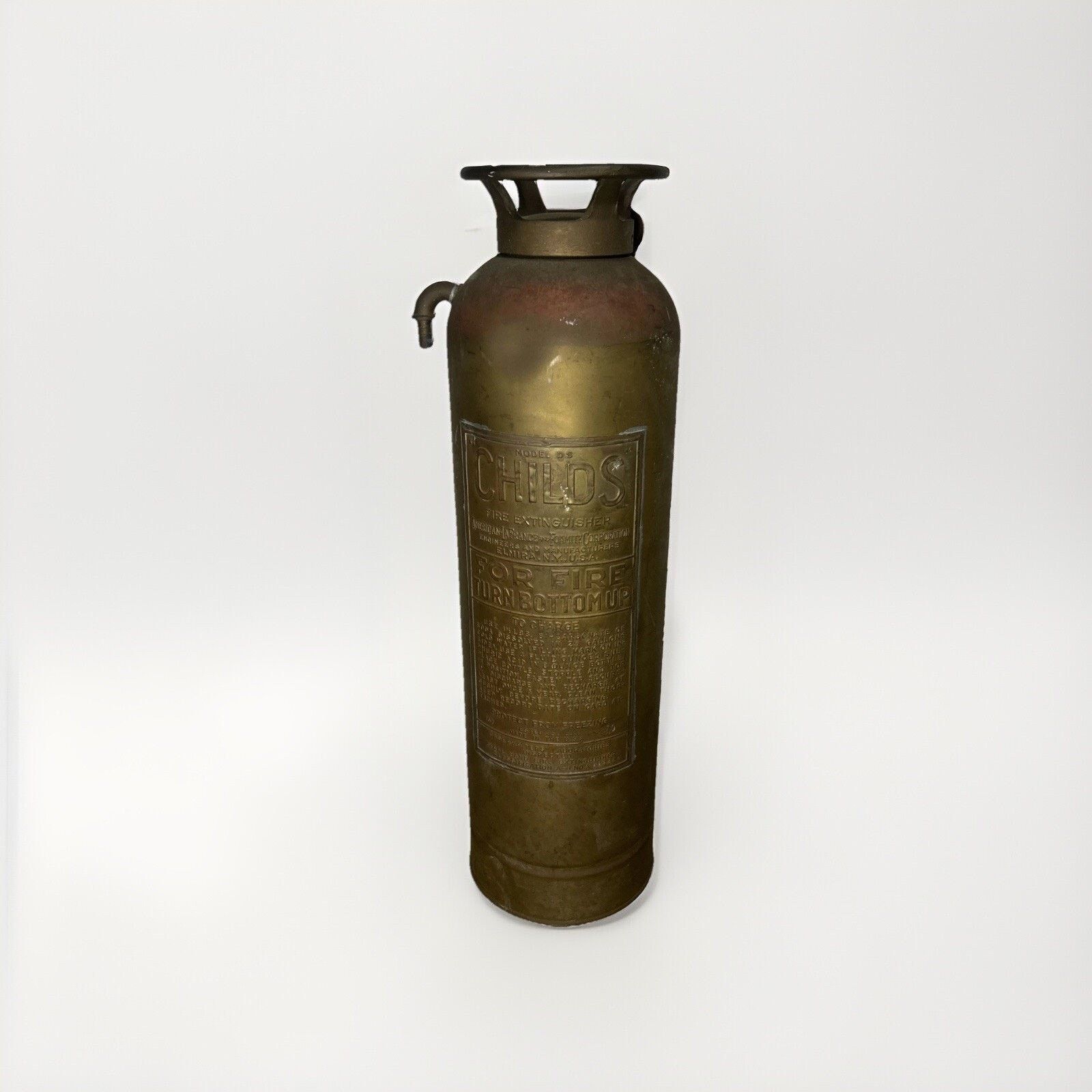 CHILDS Antique Childs Brass Fire Extinguisher Model DS 2 Foot Tall Size US XXL / EU 58 / 5 - 1 Thumbnail