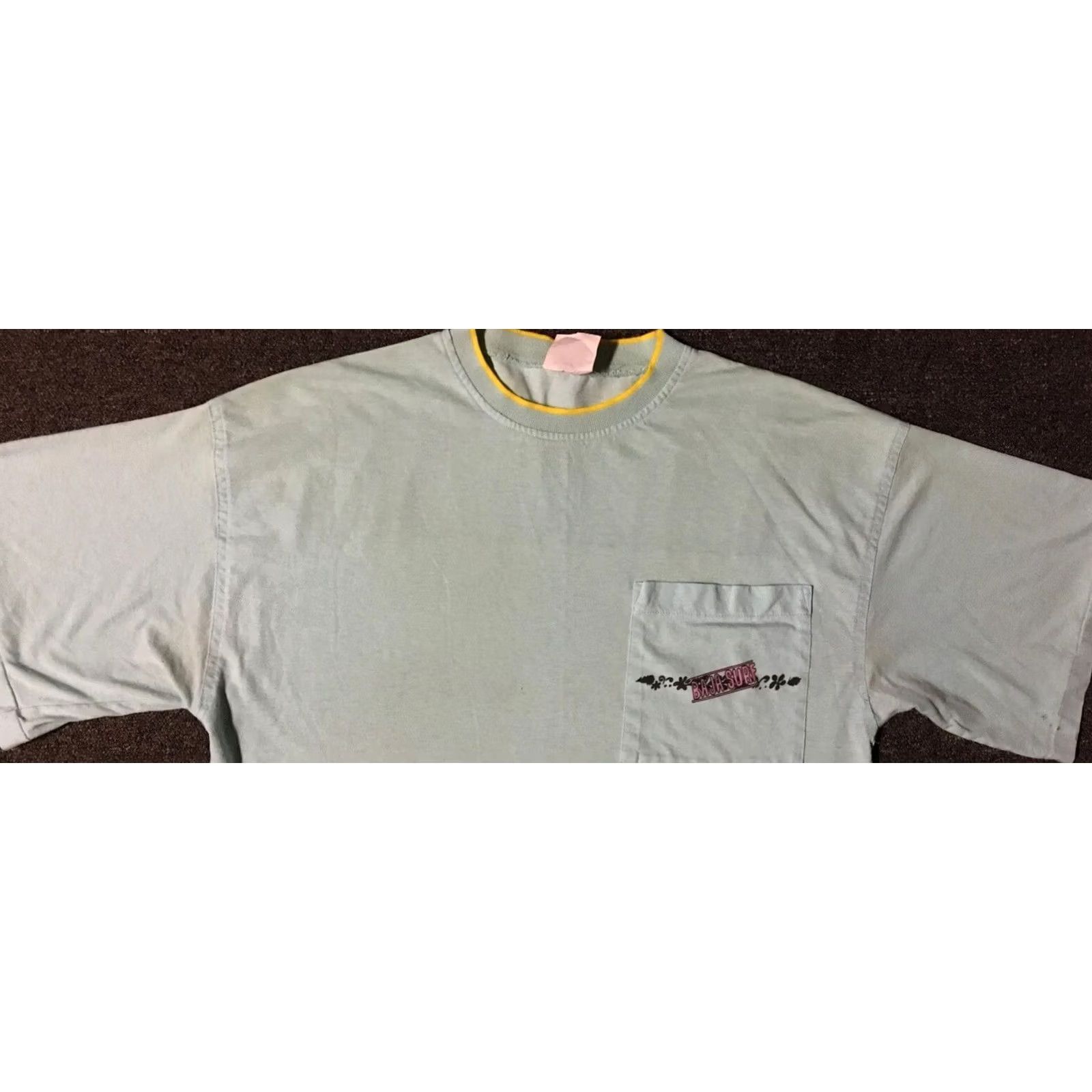 Quiksilver VINTAGE Quiksilver T-Shirt Shirt Beach USA 90s 80s Baja Surf Faded Blue L Men Graphic Tee Grunge Ocean Pattern Striped Short Sleeve USA Made Size US L / EU 52-54 / 3 - 6 Thumbnail