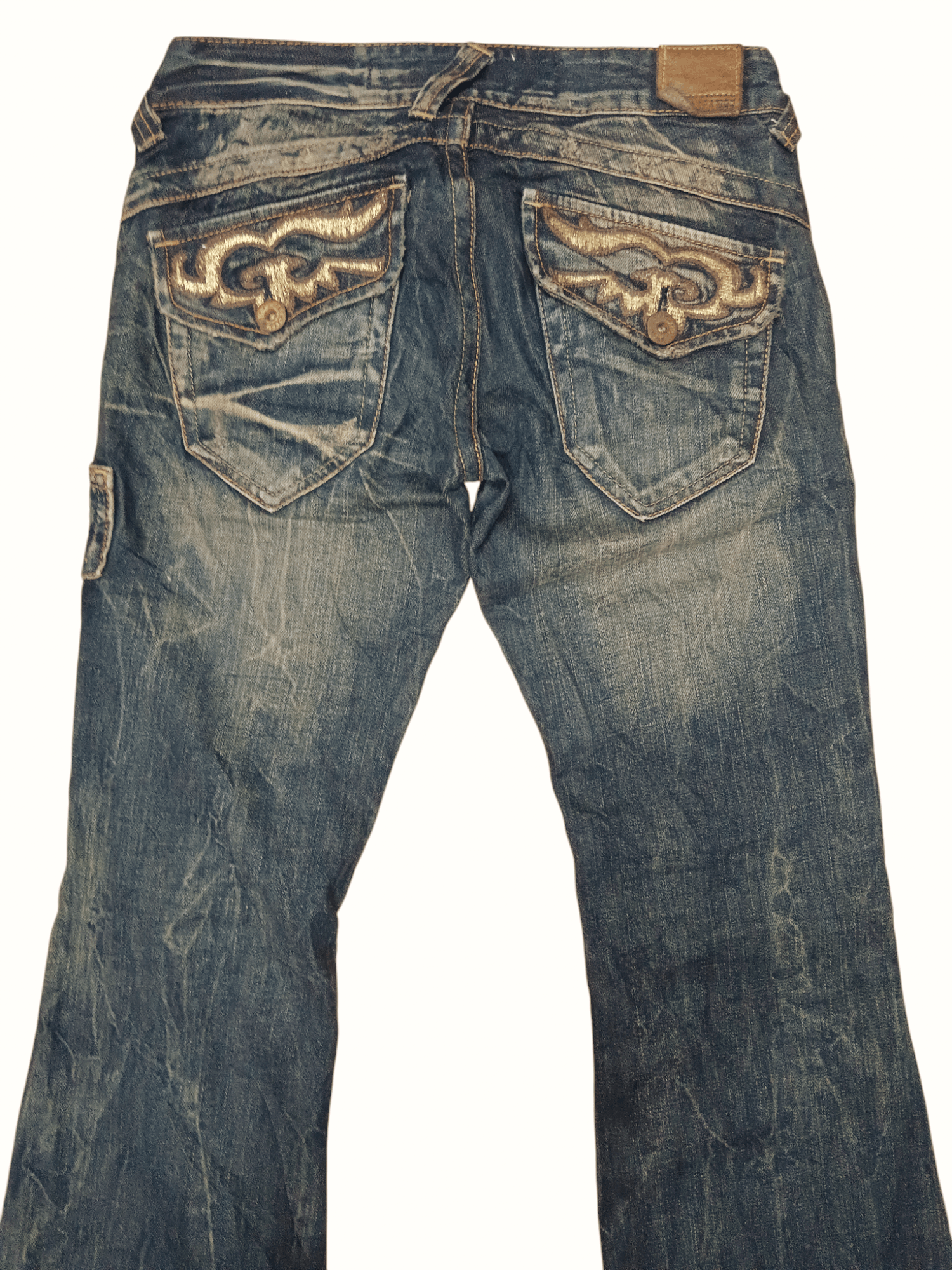 Le Grande Bleu (L.G.B.) 🔥Drive Jeans🔥 Seditionaries Unisex Low Rise Flare Jeans Size US 27 - 6 Thumbnail