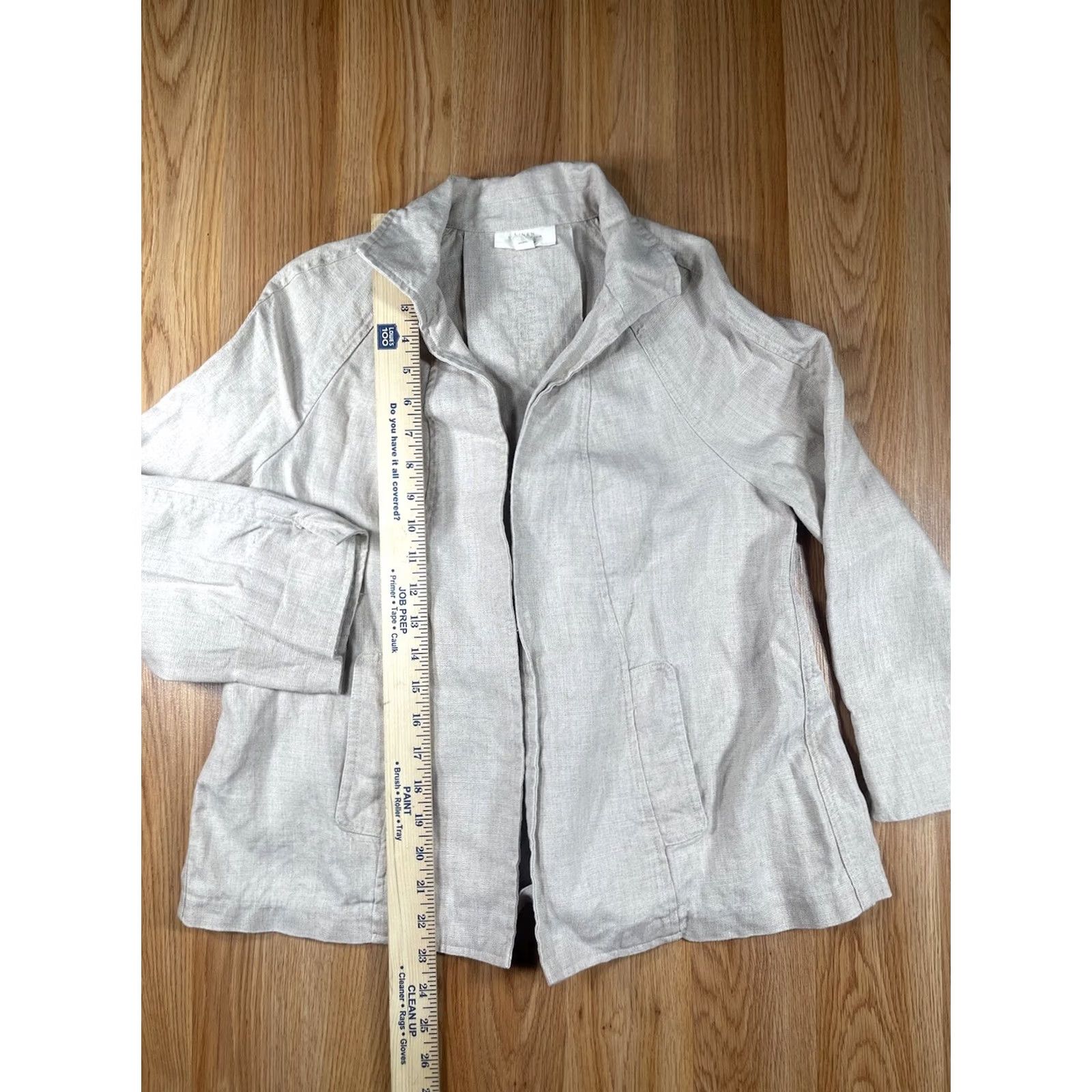 Charter Club Charter Club Luxury Blazer Woman’s XS Linen Open Pleated Back Belt Back Beach Classic Vacation Boho Beige Womens XS Linen Blazer Size XS / US 0-2 / IT 36-38 - 3 Thumbnail