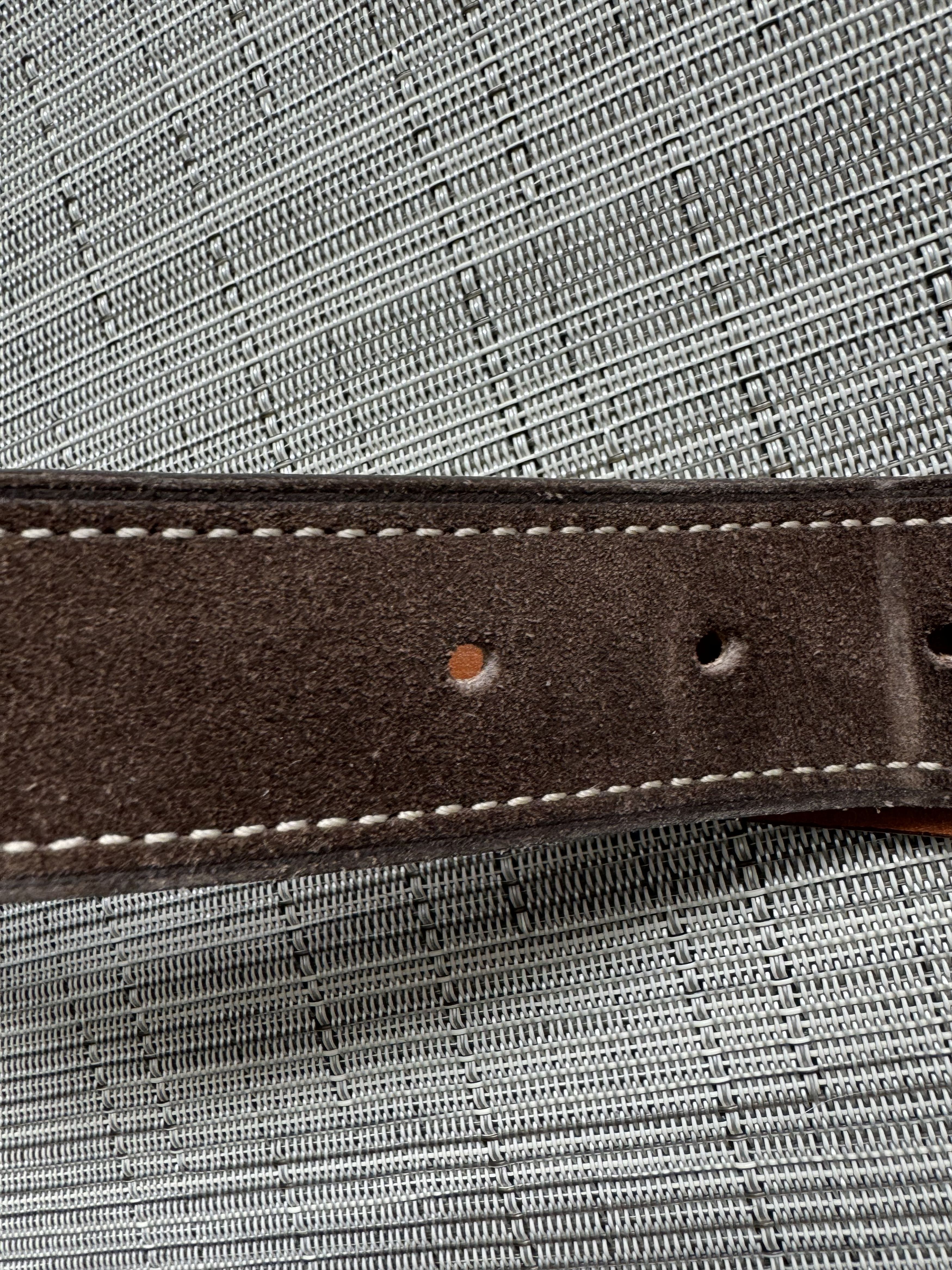 Barneys New York Brown Suede Belt With Gold Hardware Size 36 - 3 Thumbnail
