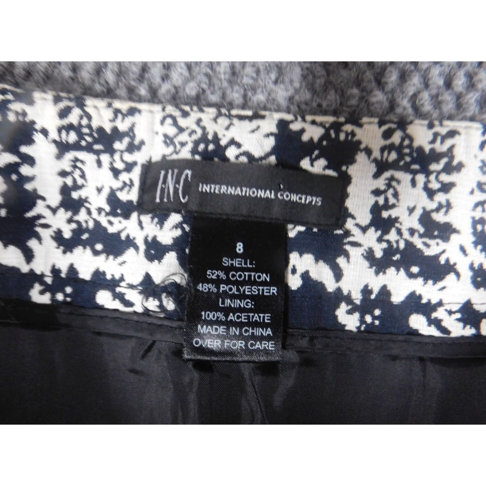 Vintage Inc International Concepts Womens Skirt Short A-Line Zip Blue 8 Cotton Polyester Knit Zipper Floral Casual 8 Regular Womens Size 30" / US 8 / IT 44 - 6 Thumbnail