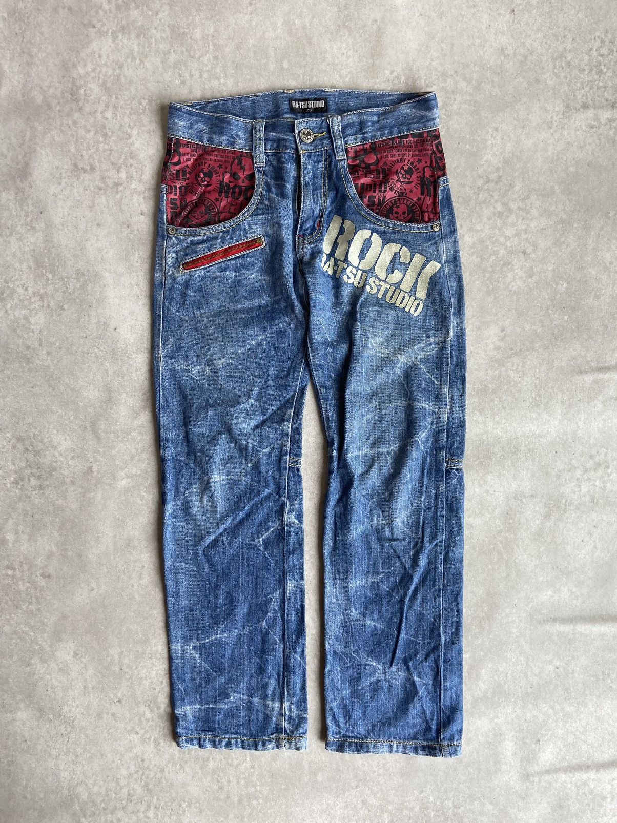 If Six Was Nine × Japanese Brand × Le Grande Bleu (L.G.B.) 💥BINDING OFFER💥Batsu Rock Studio Denim Pants Size US 29 - 1 Thumbnail