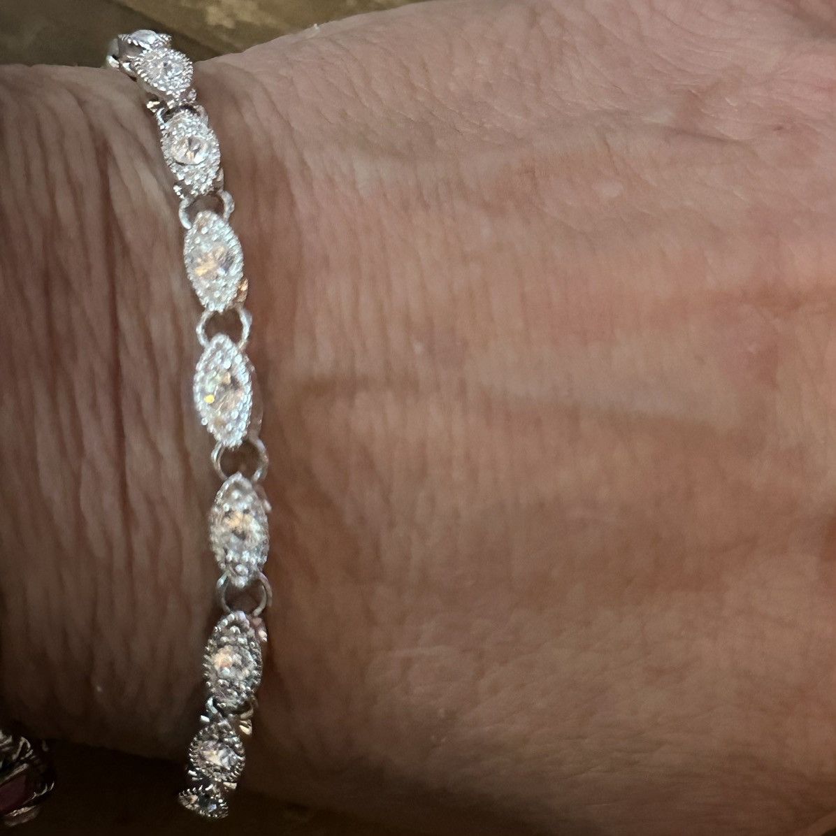 Other Napier silver tone rhinestone evil eye link bracelet Size ONE SIZE - 2 Thumbnail
