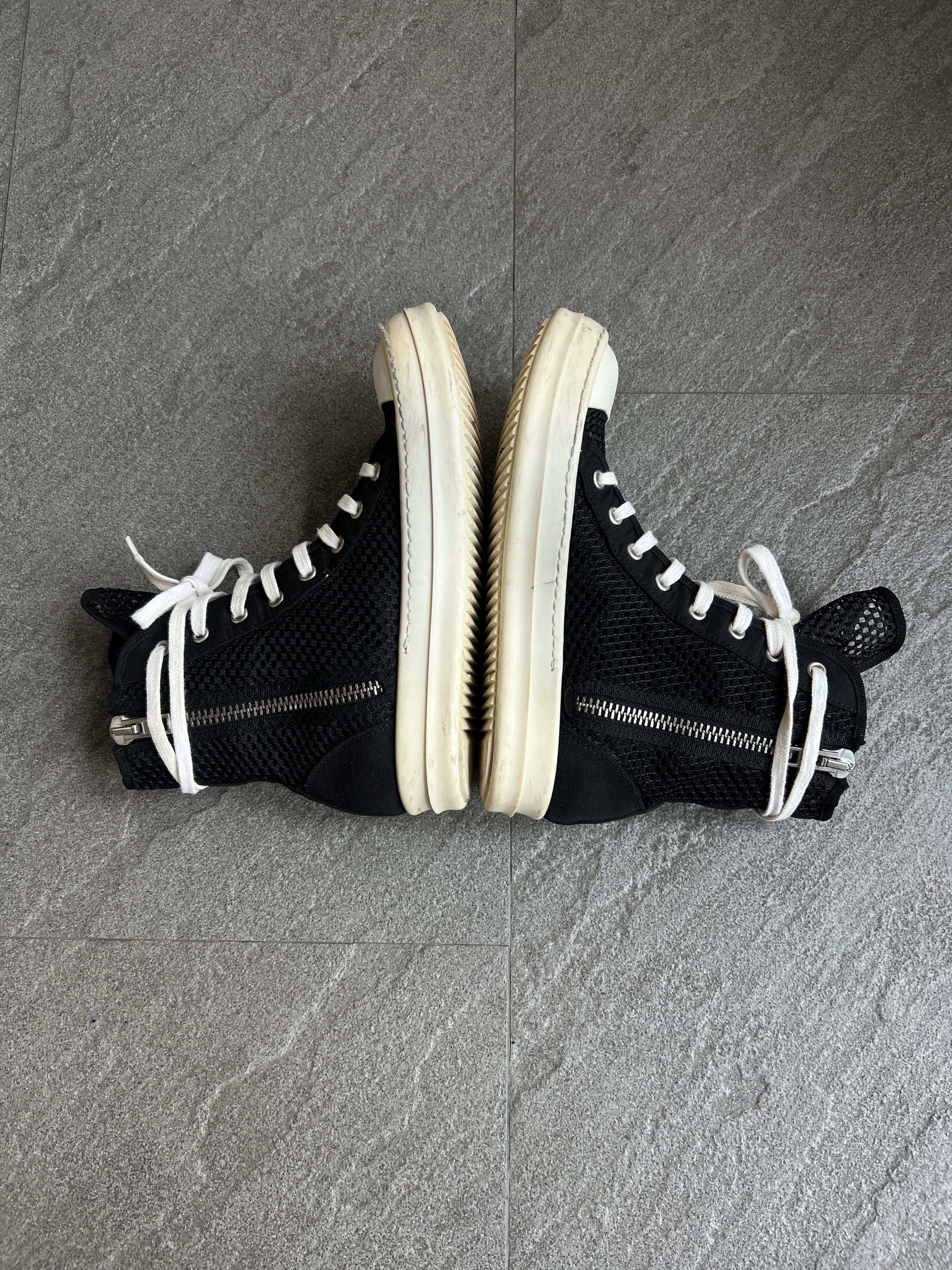 Rick Owens Drkshdw *Rare* Rick Owens DRKSHDW Mesh High Top Ramones EU36 Size US 6 / IT 36 - 7 Thumbnail