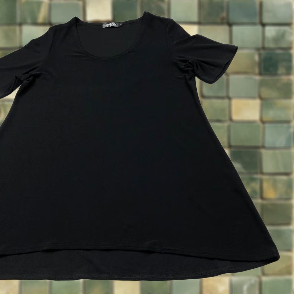 Vintage Sympli 14 Womens A-Line Pullover Top Shirt Blouse Tunic Black Shirt Sympli Women's Blouse Tunic Black Size XL / US 12-14 / IT 48-50 - 1 Thumbnail