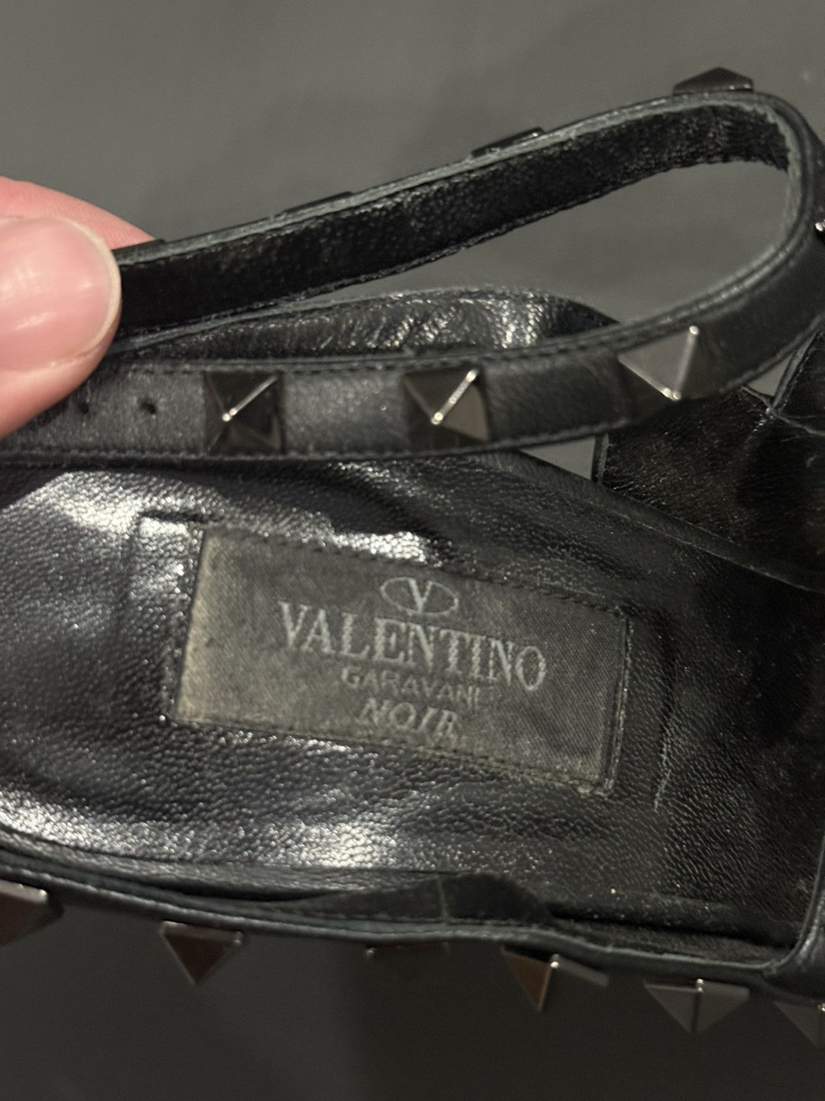 Valentino Valentino Rockstud Ankle Strap Pump Limited Edition ALLBLACK Size US 9 / IT 39 - 3 Thumbnail