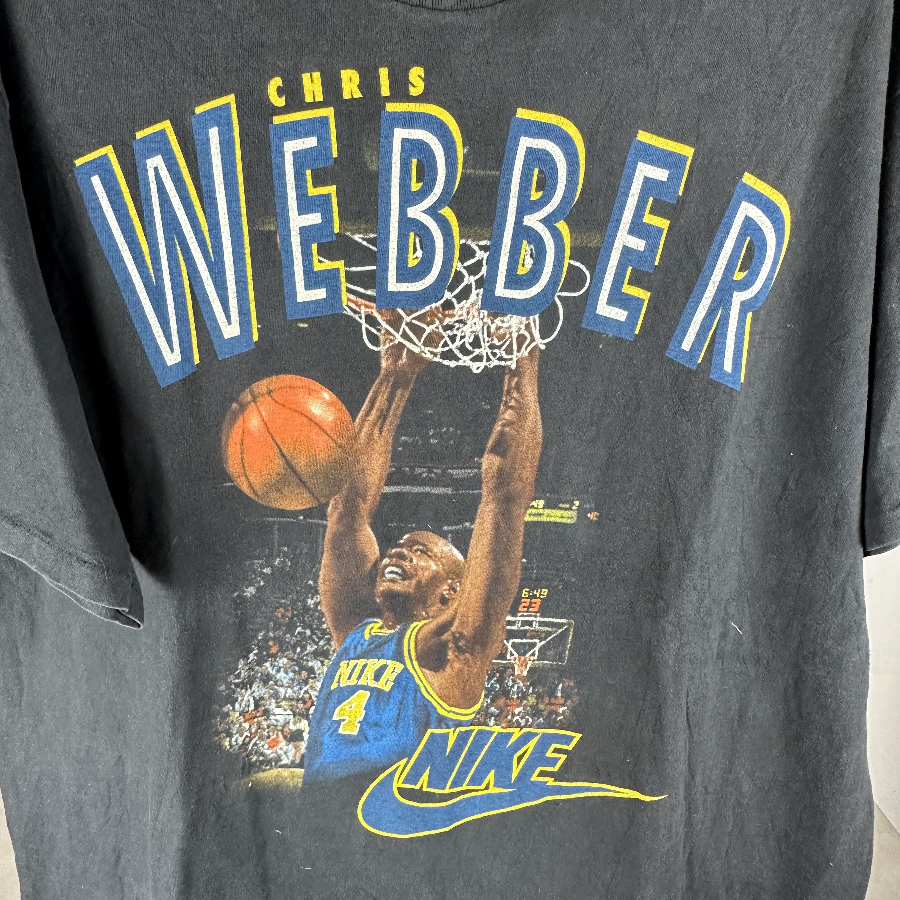 Vintage Nike 90s Chris Webber Warriors Basketball NBA T-shirt Size US XXL / EU 58 / 5 - 2 Thumbnail