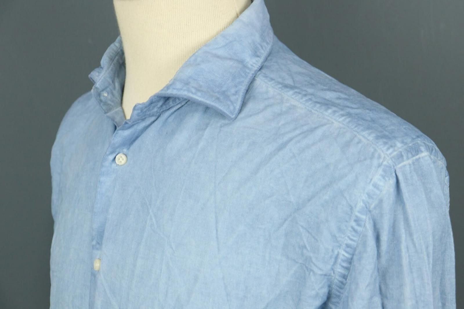 Designer Boggi Milano Custom Fit Blue Button Down Shirt Size XXL Size US XXL / EU 58 / 5 - 8 Thumbnail