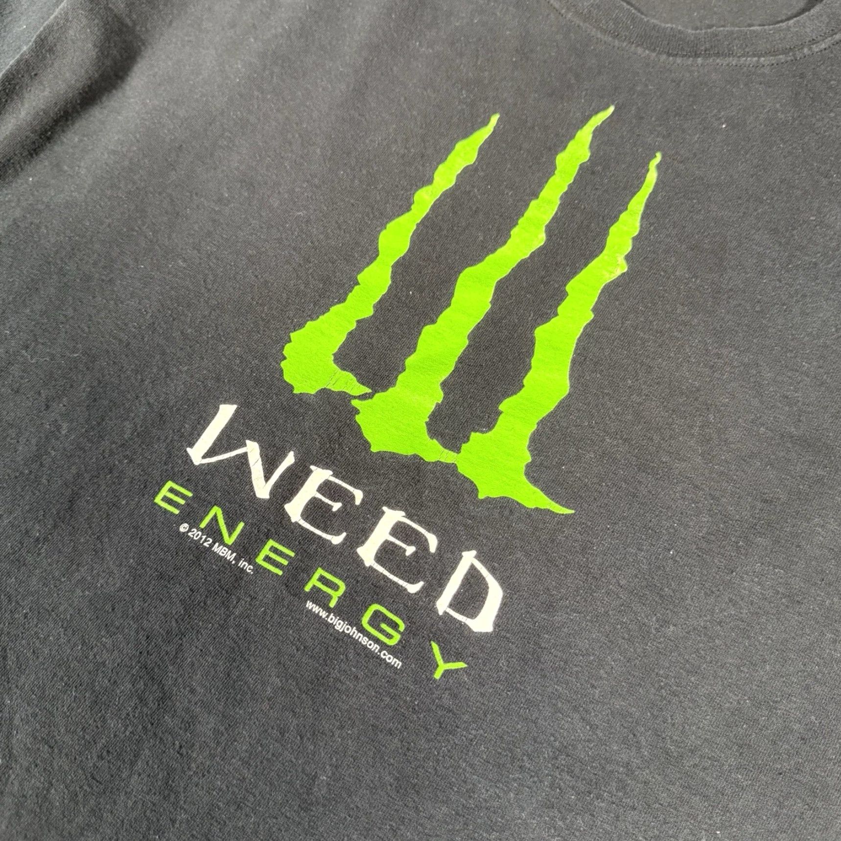 Big John Monster Energy Weed Parody T Shirt Mens XL Black Grunge Logo 2010s Vintage Not N/A Size US XL / EU 56 / 4 - 3 Thumbnail
