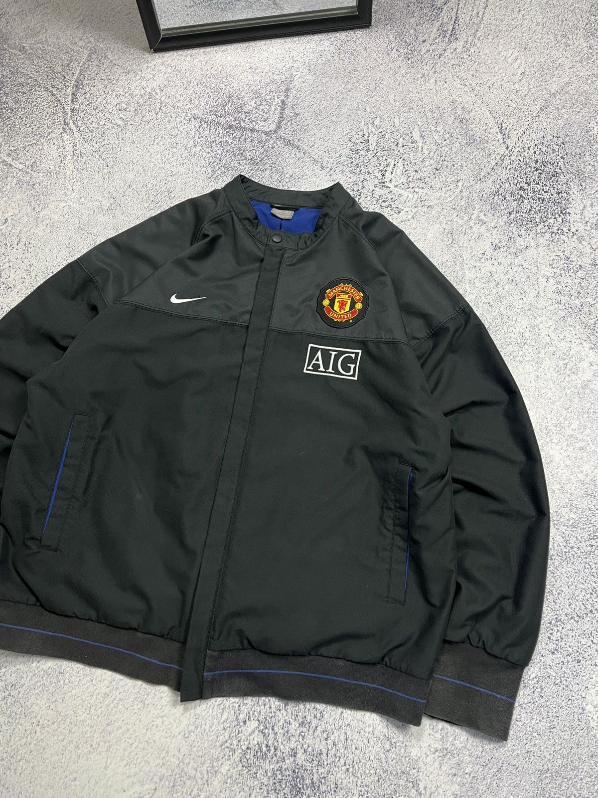 Nike × Vintage Vintage 00’s Manchester United Nike Bomber Jacket Rare Y2k Size US XL / EU 56 / 4 - 5 Thumbnail