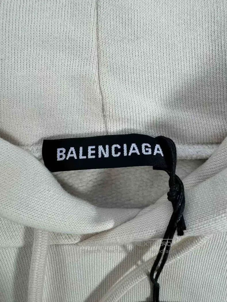 Balenciaga Balenciaga Off-white Front and Back Blue Letter Logo Hoodi Size US XS / EU 42 / 0 - 4 Thumbnail