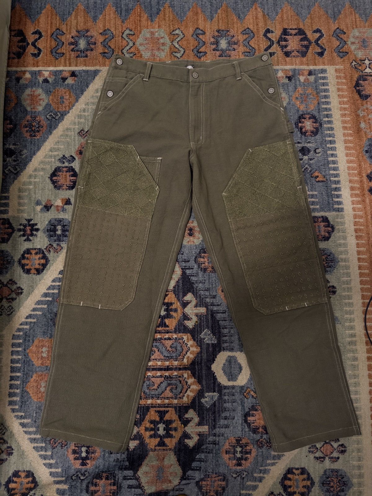 18 East 18 EAST DOUBLE KNEE WORK PANT - AGED SAGE Size US 34 / EU 50 - 3 Thumbnail
