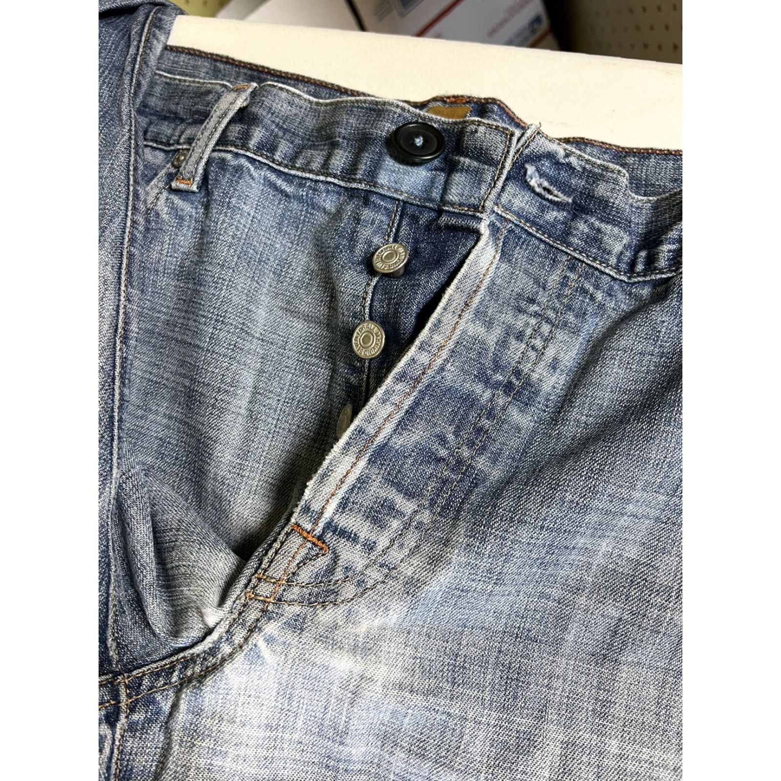 7 For All Mankind VINTAGE 7 For All Mankind Jeans 36x32 Relaxed Straight Blue Distressed Fade 5-Pocket Denim Pocket Jeans Mens Regular Modern 80s 90s Size US 36 / EU 52 - 6 Thumbnail
