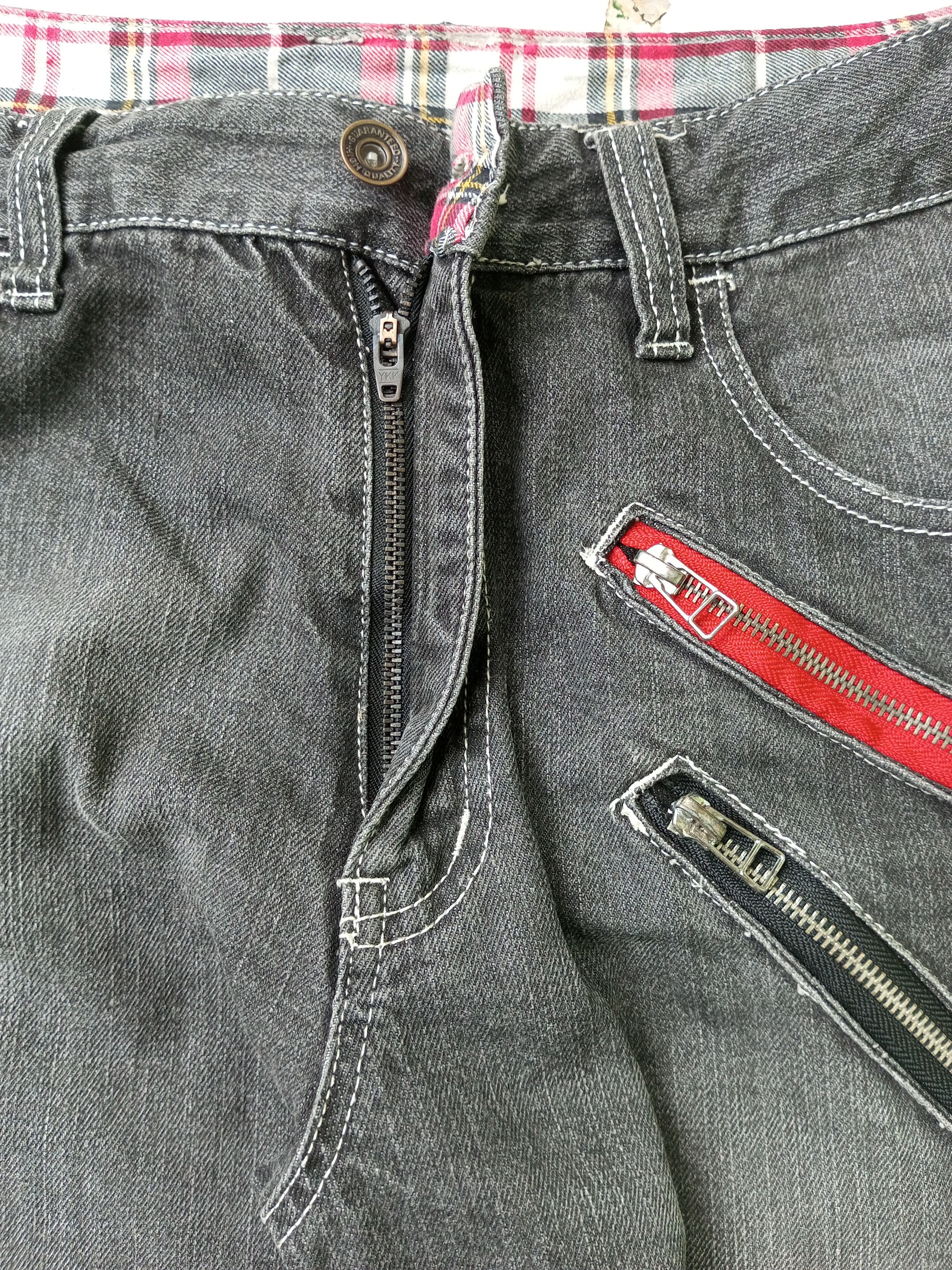 Japanese Brand Vtg Japanese Brand Tartan Layered Denim Pants Punk Style Size US 32 / EU 48 - 6 Thumbnail