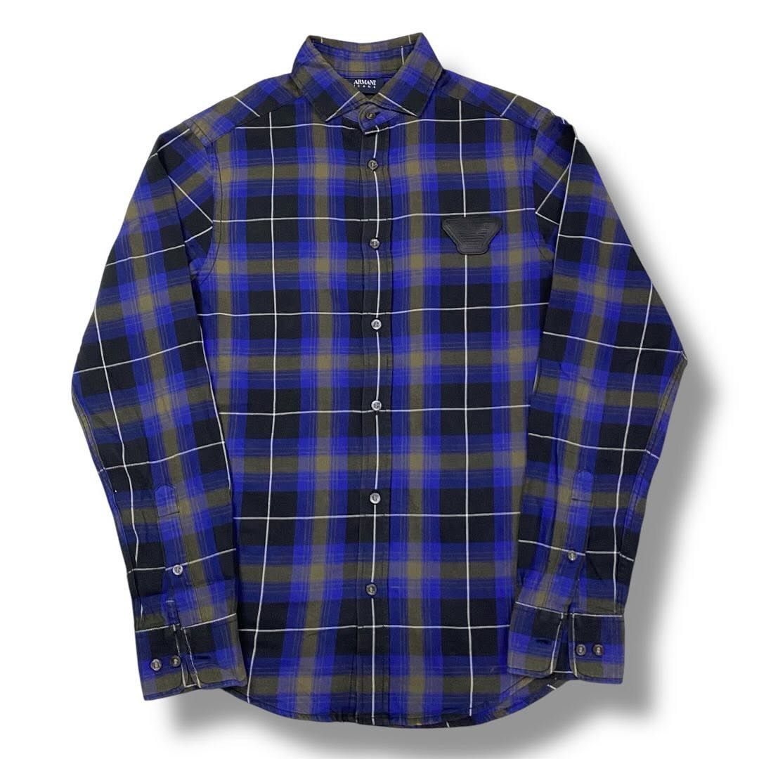 シャツ EMPORIO ARMANI Men Long Tops 8N1CG11JUVZ0920 BLUE Emporio Armani logo-embroidered long-sleeve Shirt | Blue