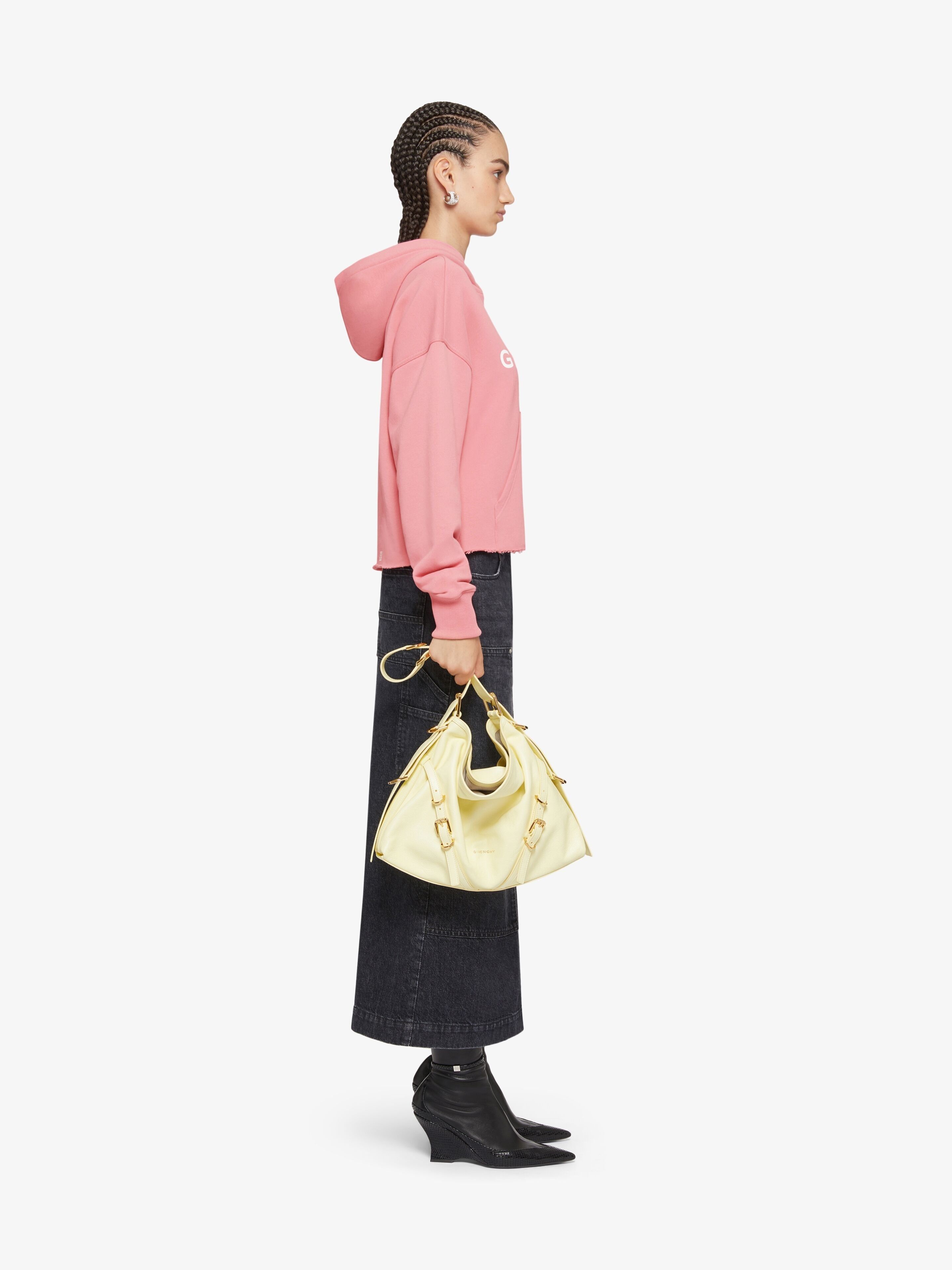 o1srvl11e0725 Cropped Hoodie in Pink