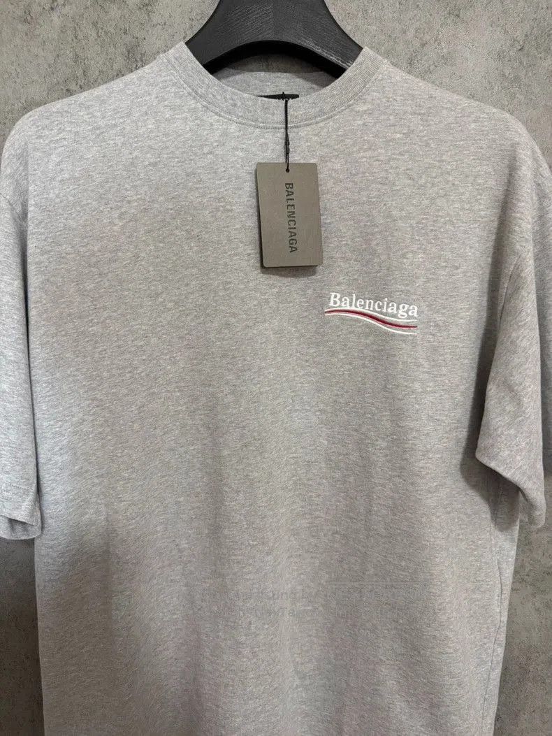 Balenciaga Balenciaga Gray Embroidered Cola T-shirt. Size US M / EU 48-50 / 2 - 2 Thumbnail