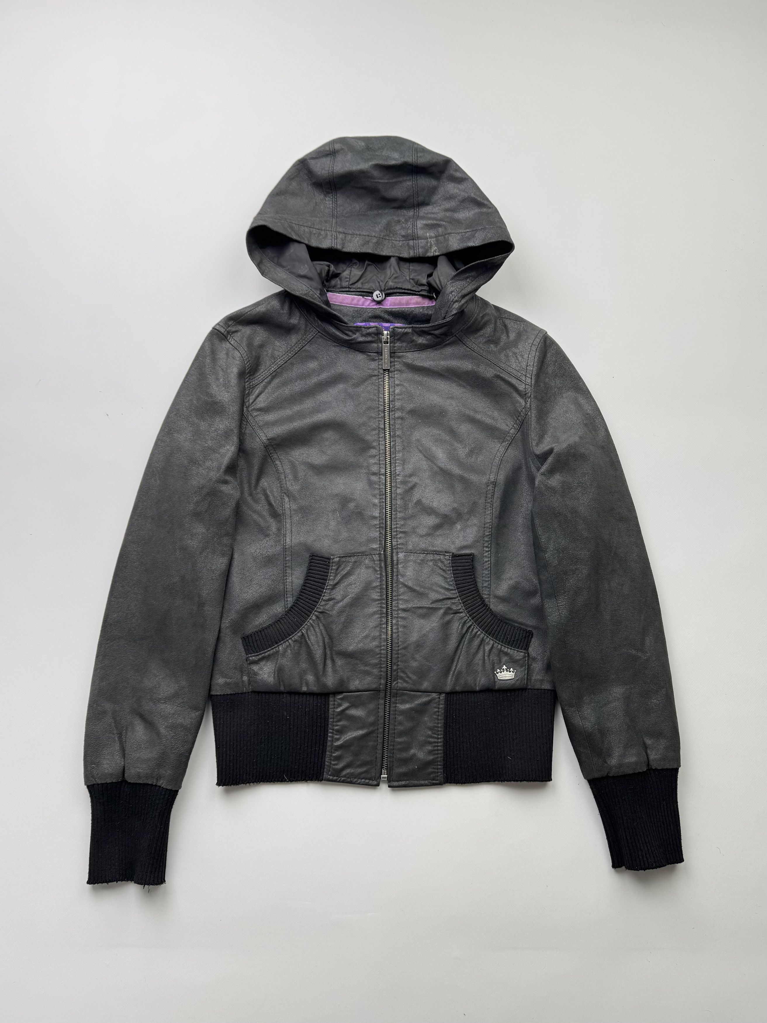 Vintage Vintage Cropped Hood Leather Jacket B241(V80) Size M / US 6-8 / IT 42-44 - 1 Thumbnail