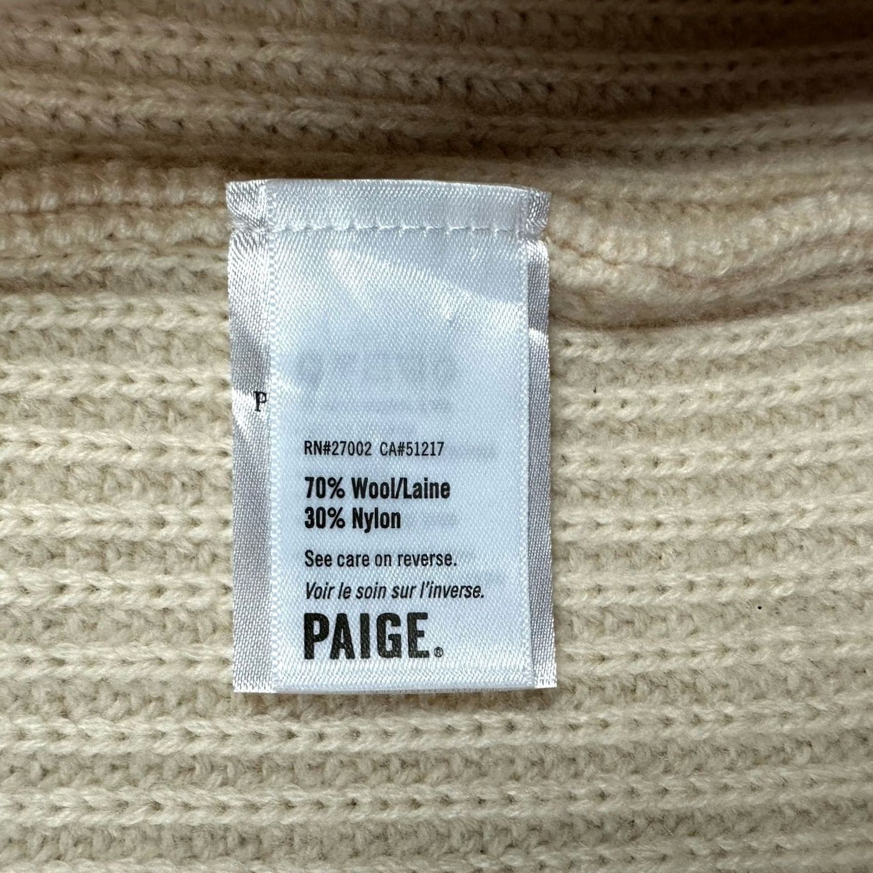 Paige PAIGE Loredana Cardigan Sweater Coat Ivory Wool Blend Belted GUC Womens Small Size S / US 4 / IT 40 - 6 Thumbnail