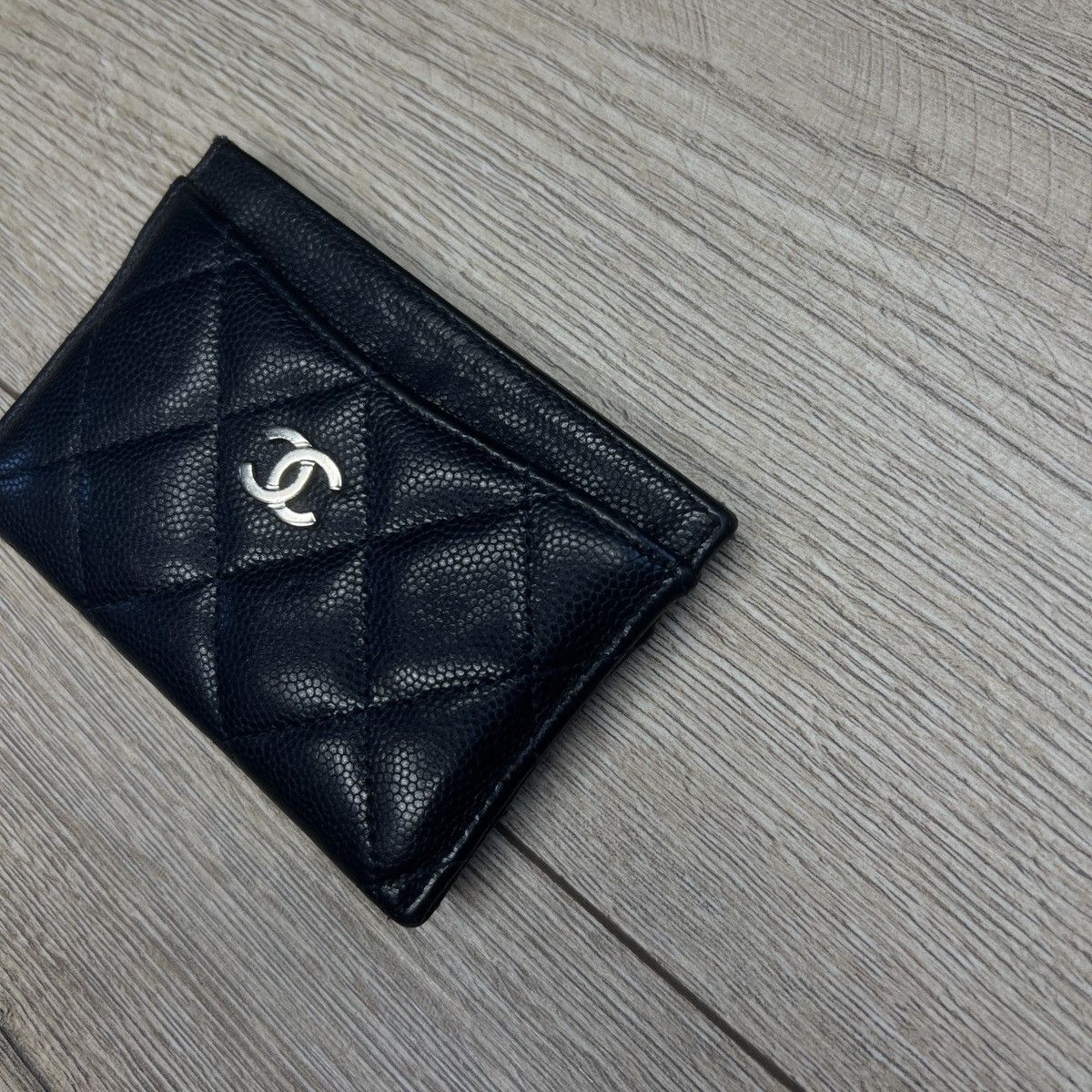 Chanel Chanel Chain Logo Quilted Black Leather Card Holder Wallet Size ONE SIZE - 5 Thumbnail