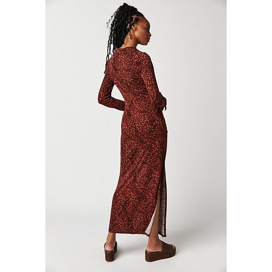 Free People New Free People Shayla Faux Wrap Midi Dress $128 SMALL Boho Size S / US 4 / IT 40 - 2 Thumbnail