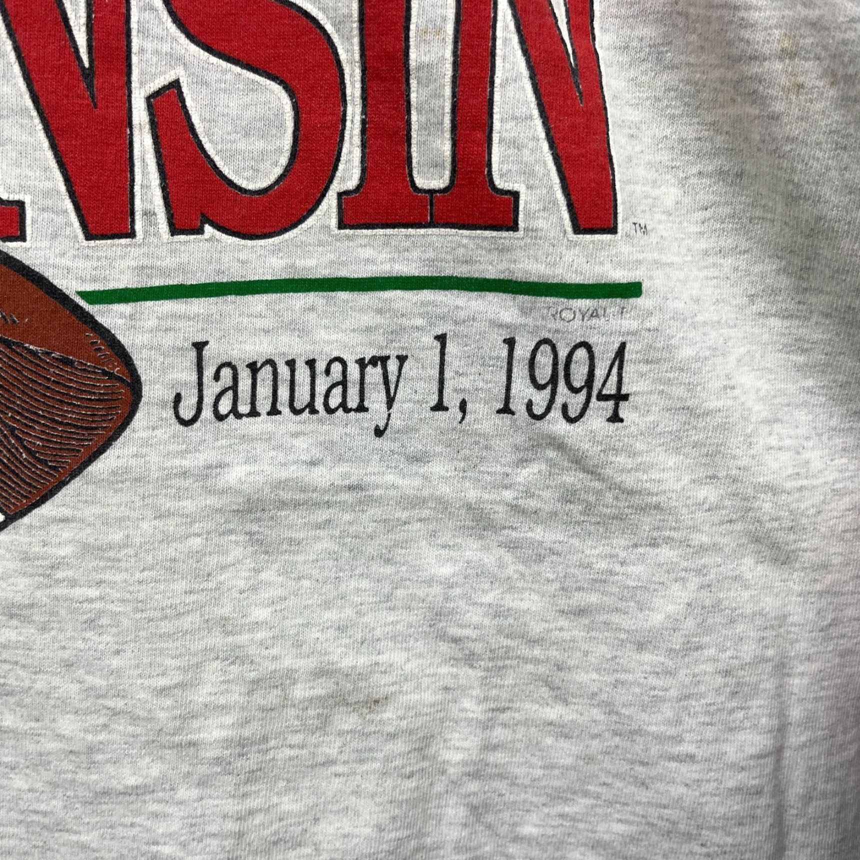 Vintage VINTAGE 90s ROSE BOWL Wisconsin Single Stitch T-Shirt Pasadena XL Men's Gray Size US XL / EU 56 / 4 - 6 Thumbnail