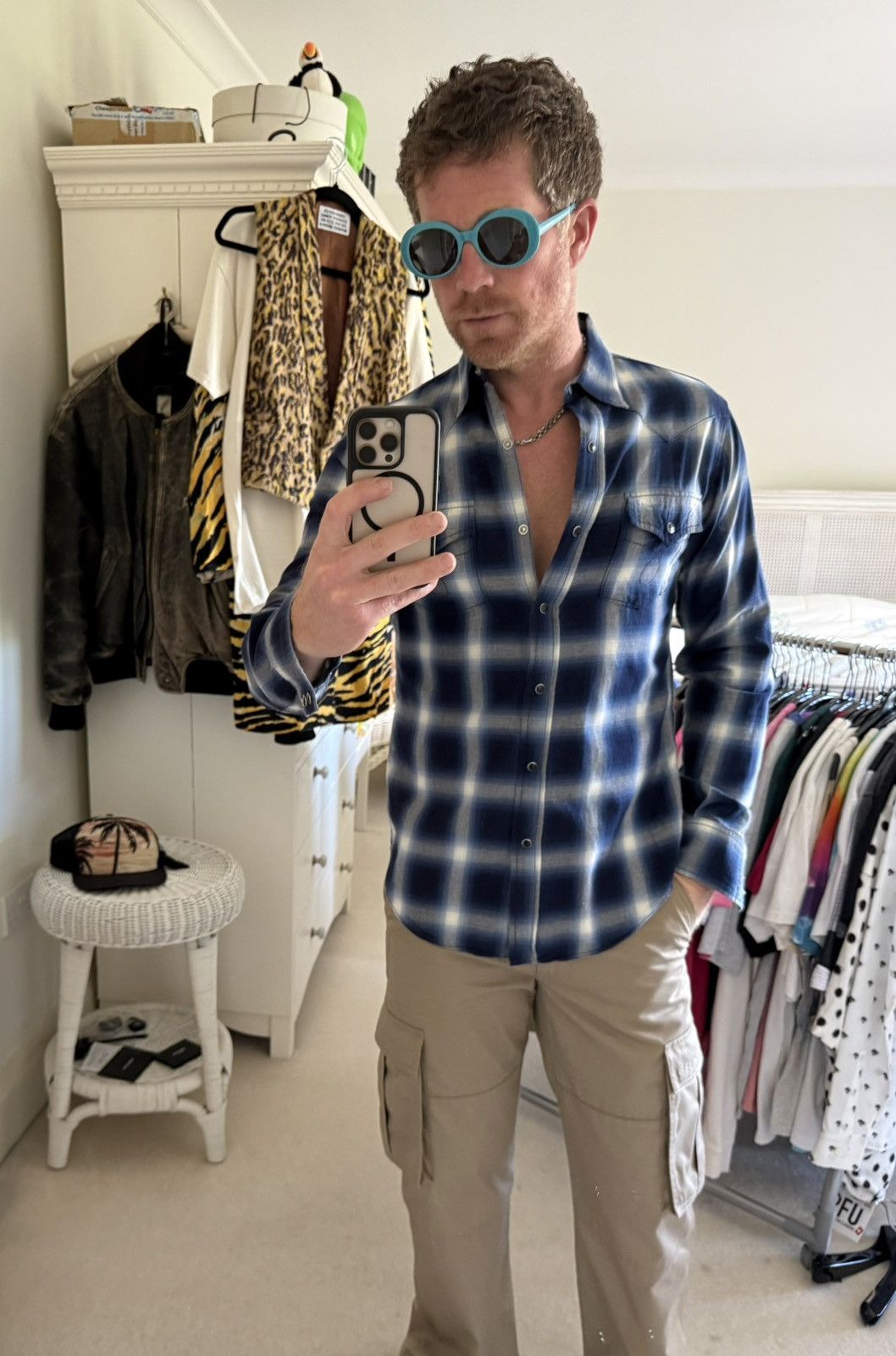 Saint Laurent Paris FW16 Saint Laurent blue white shadow western flannel Hedi Size US S / EU 44-46 / 1 - 2 Thumbnail