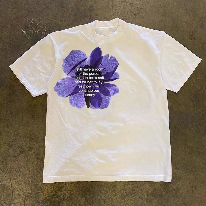 Japanese Brand White loose-fitting retro floral print t-shirt Size US M / EU 48-50 / 2 - 1 Thumbnail