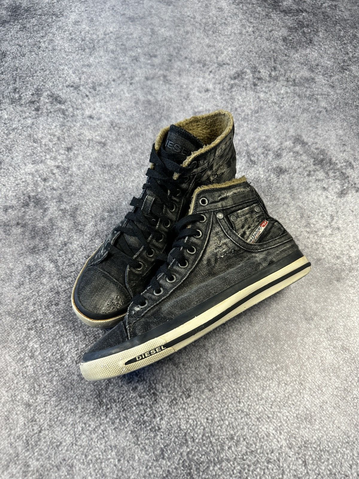 Diesel Y2K Vintage Diesel High Sneakers Avant Garde Opium Denim