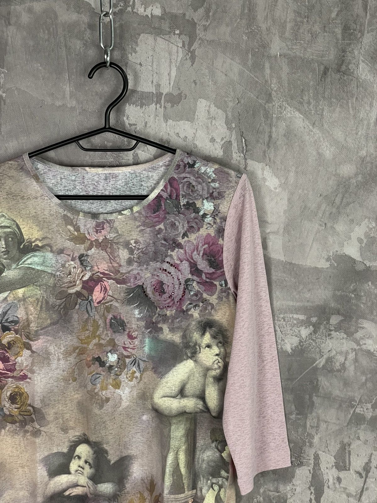 20471120 × Hysteric Glamour × Le Grande Bleu (L.G.B.) Y2K Hysteric Glamour Style Mesh “Angels” Long Sleeve Size M / US 6-8 / IT 42-44 - 4 Thumbnail