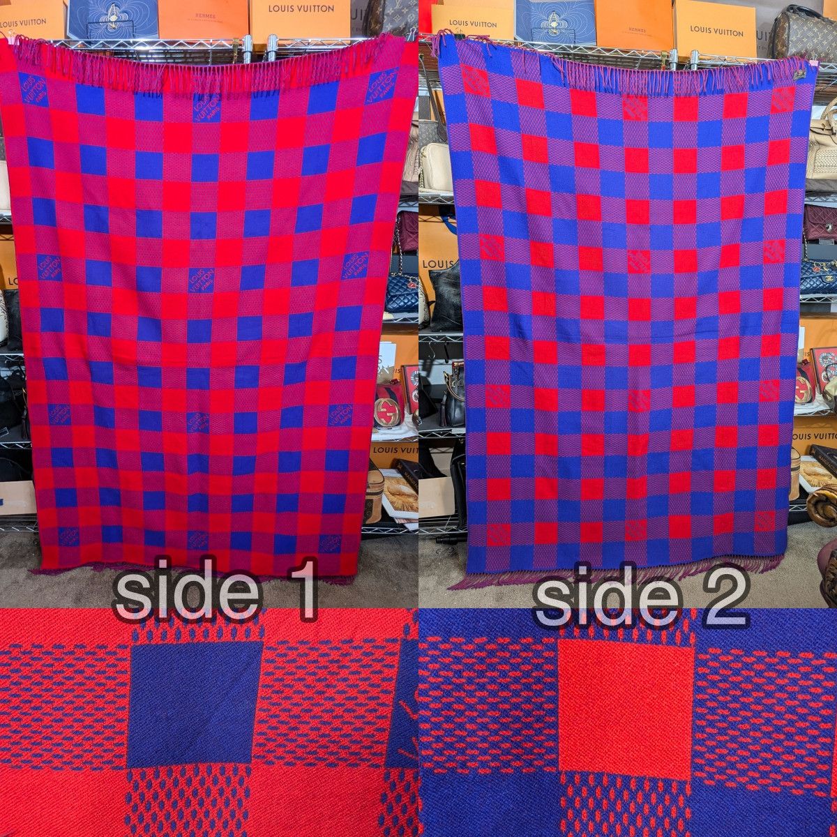 Louis Vuitton LOUIS VUITTON Damier Masai Large Wool Rug Blanket - RARE Size ONE SIZE - 2 Thumbnail