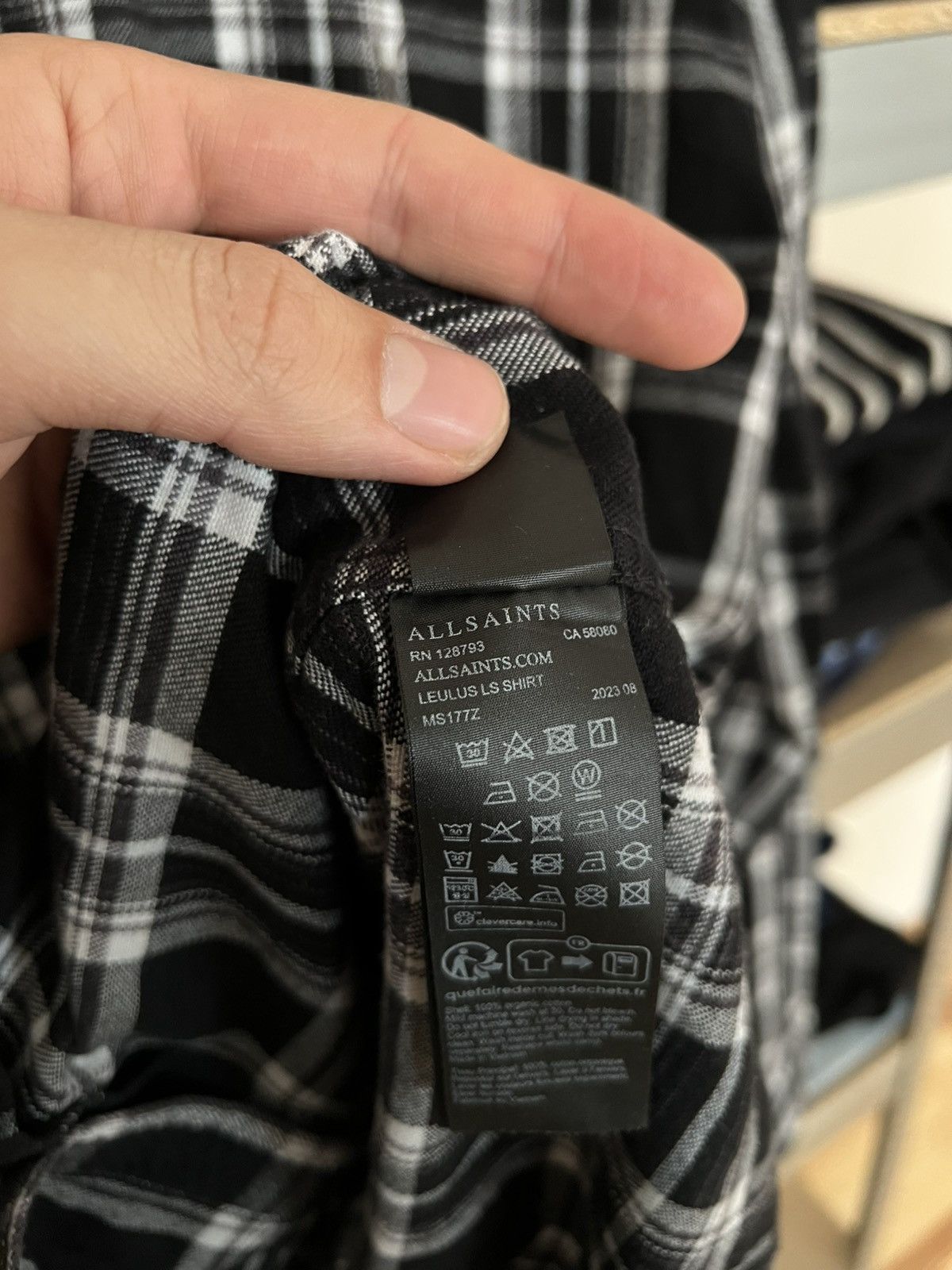 Allsaints × Designer Allsaints Zenith Button Up Shirt L Check Flannel Long Sleeve Size US L / EU 52-54 / 3 - 7 Thumbnail