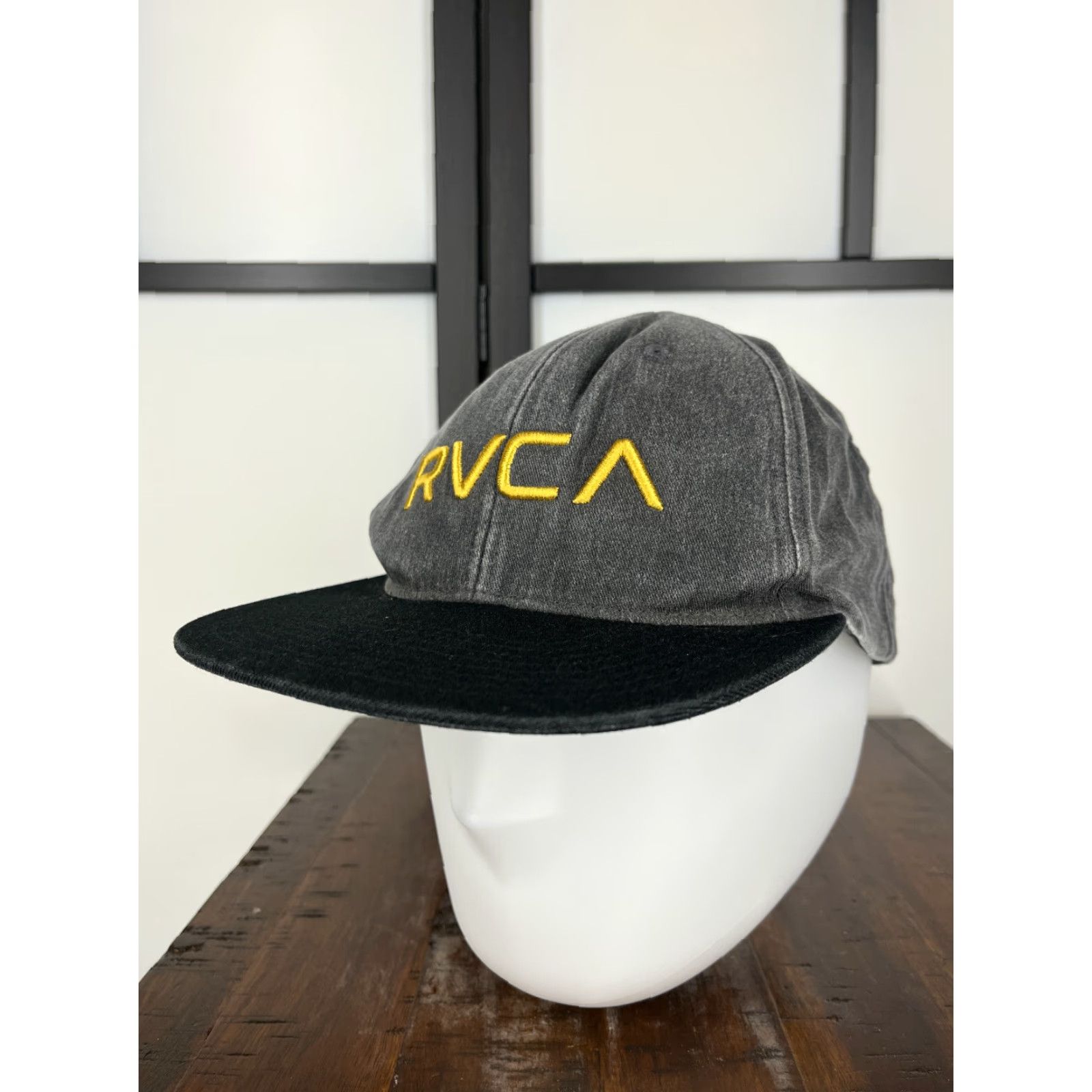 RVCA RVCA Hat Cap Snap Back Adult One Size Gray Embroidered Mid Fit Cotton Size ONE SIZE - 4 Thumbnail
