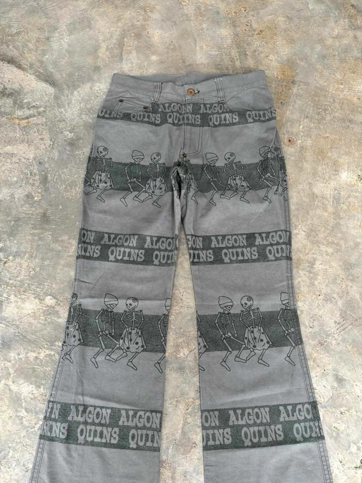 Hysteric Glamour Algonquins Skull Stripe Streetwear Style Pants Size US 28 / EU 44 - 2 Thumbnail