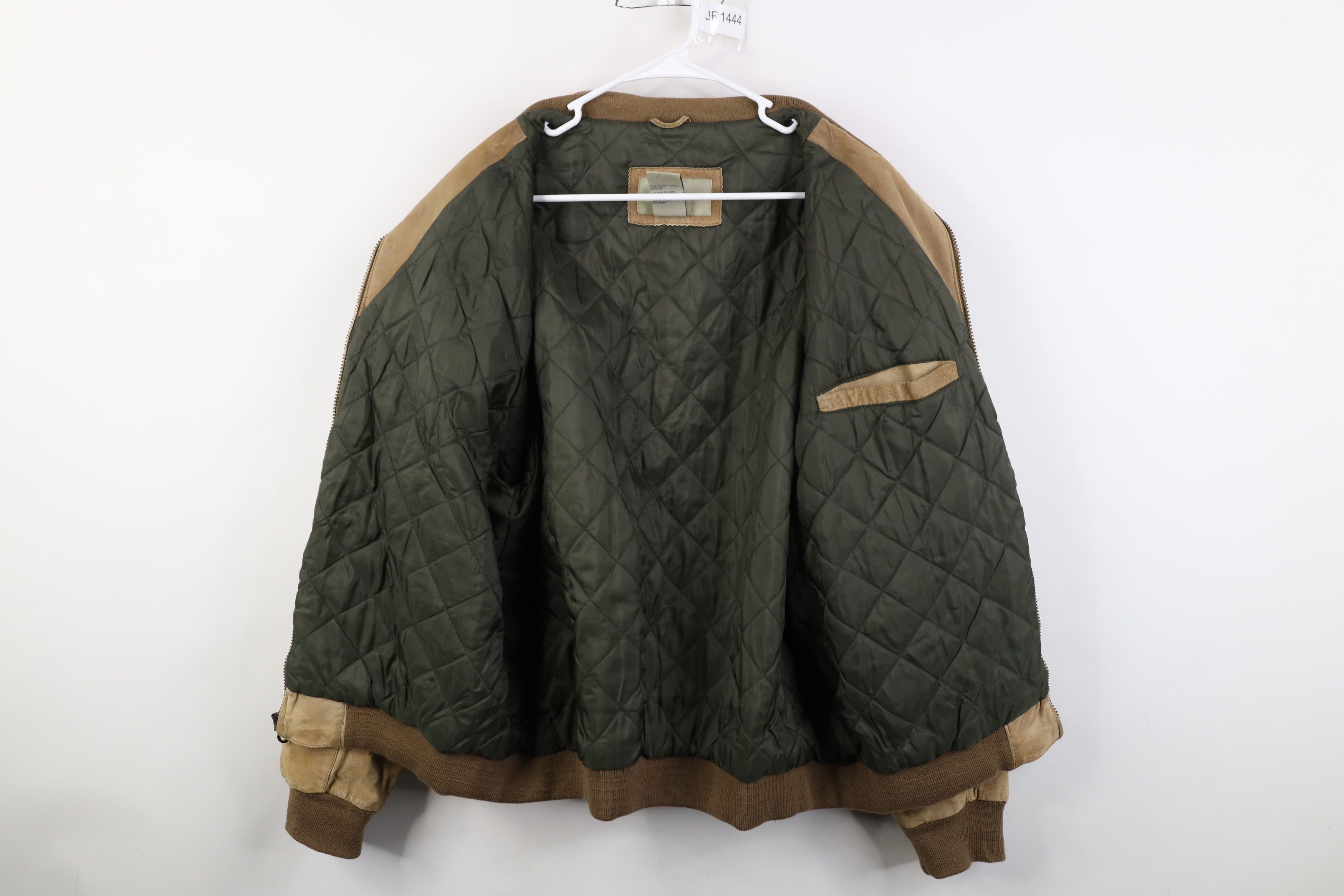 Vintage Vintage 90s Streetwear Suede Leather Cafe Bomber Jacket Size US L / EU 52-54 / 3 - 10 Thumbnail