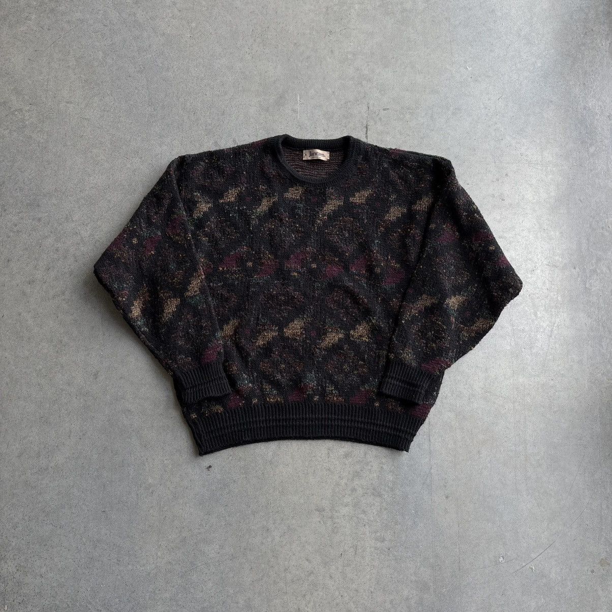 Jantzen Crazy Vintage 80's Jantzen Knit Sweater Maroon & Green L. Size US L / EU 52-54 / 3 - 2 Thumbnail